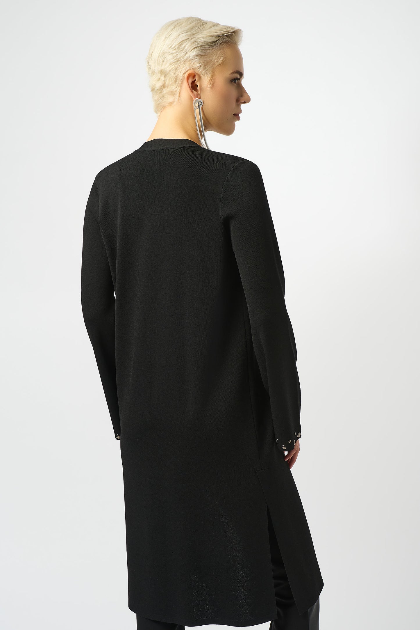 Joseph Ribkoff Sweater Knit Open-Front Cover Up Black 253990-11