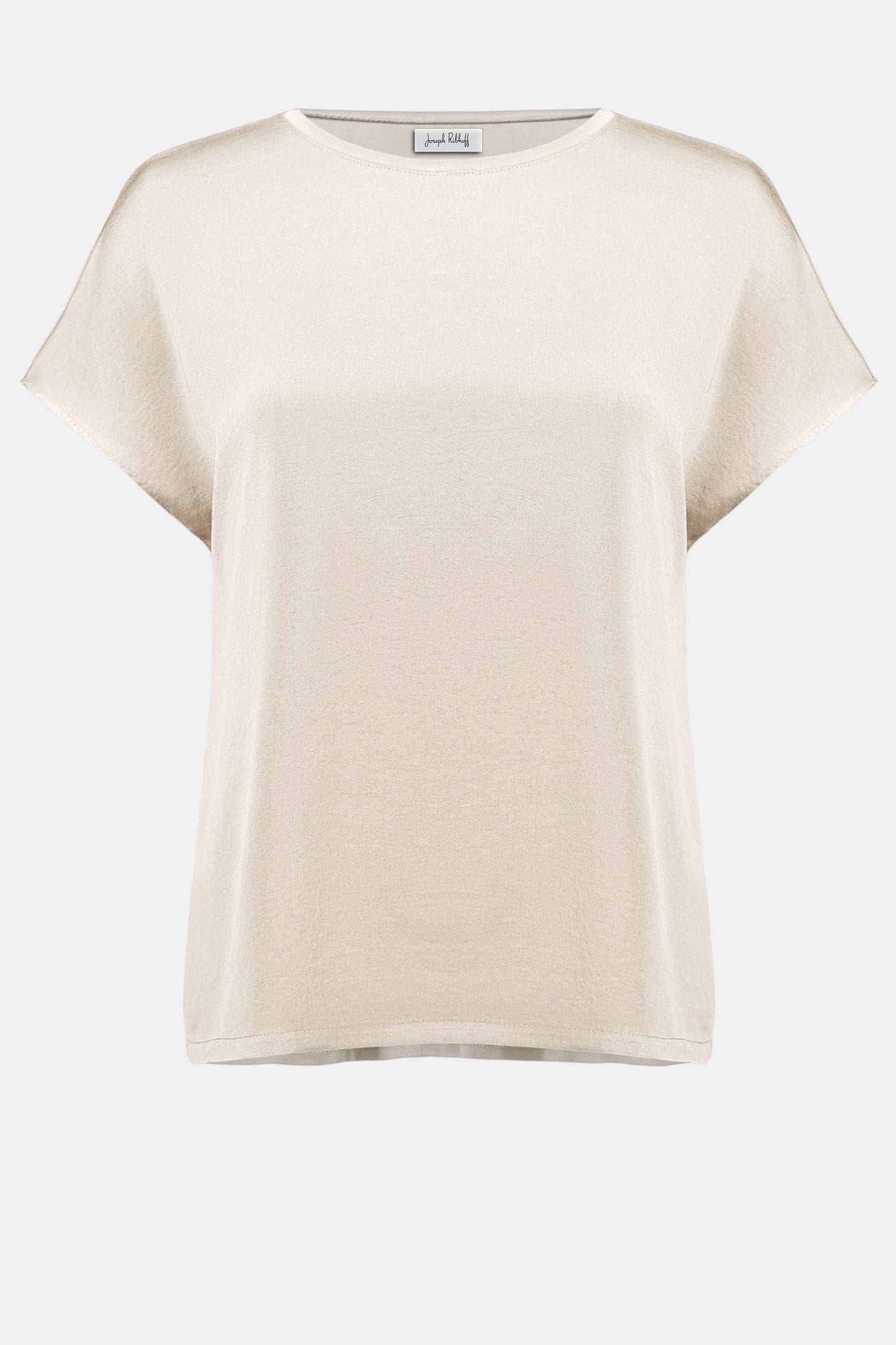 Joseph Ribkoff Recycled Satin And Silky Knit Straight Top Moonstone 262189-3854