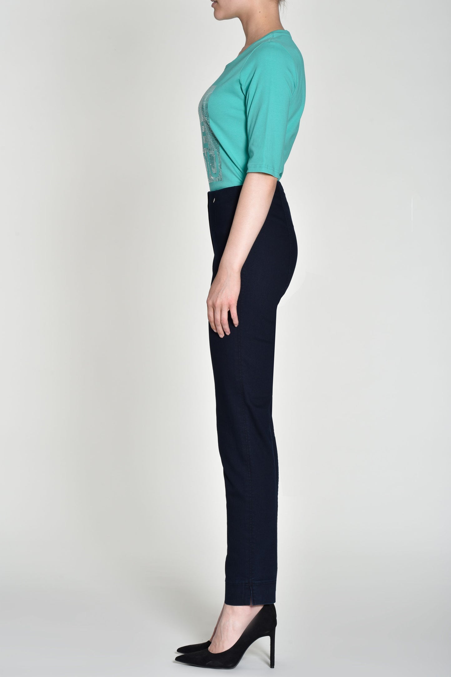 Robell Marie Slim Fit Full Length Jeans Navy 51639-5448-69