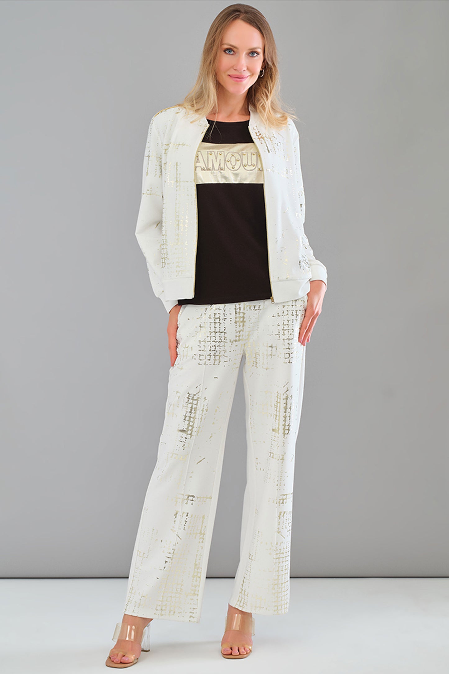 Tricotto Cream Gold-Print Jacket 56141