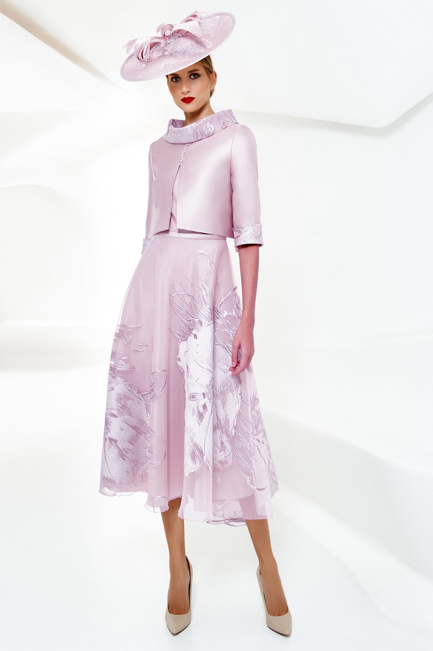Gabriela Sanchez Metallic Print Reverse Jacket & Dress - Lilac - 7411