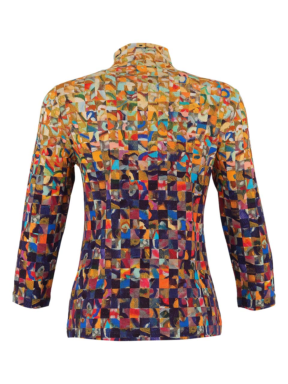 Dolcezza "Rubble" Abstract Print Ruched Top Multi 75613
