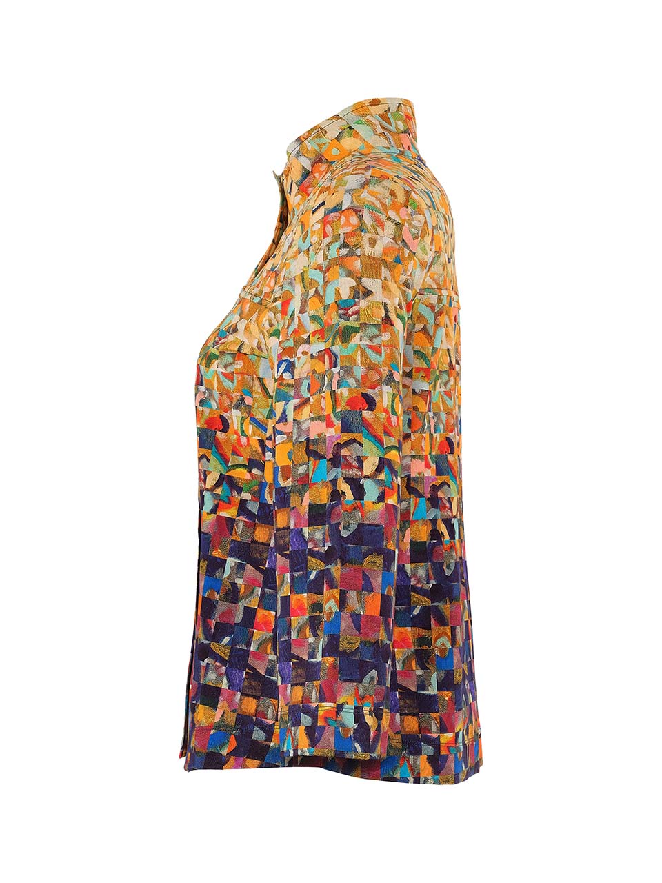 Dolcezza "Rubble" Abstract Print Swing Jacket Multi 75614