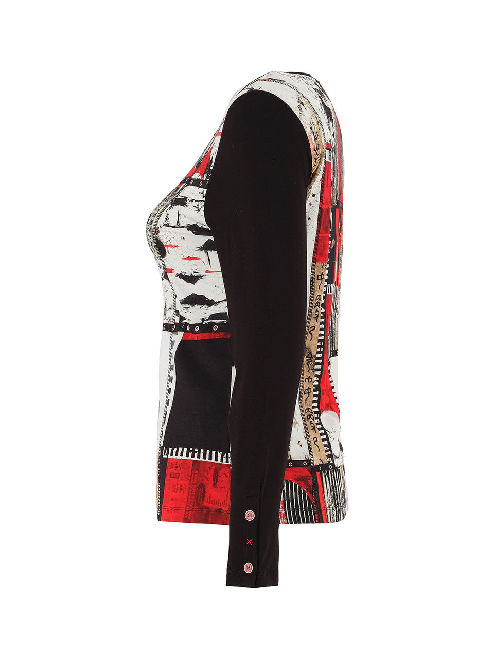 Dolcezza "Bookworn" Print Top Red 75640