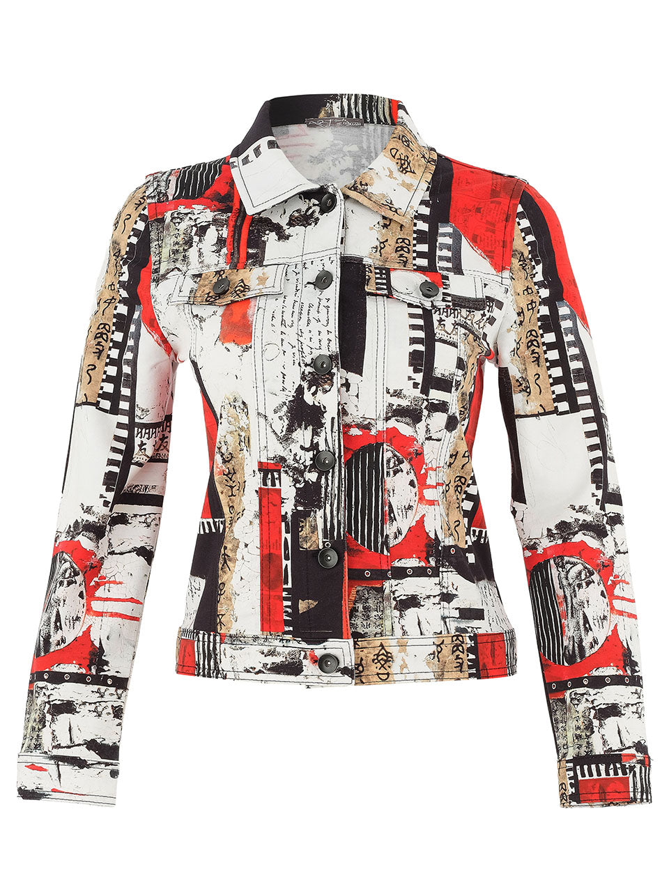 Dolcezza "Bookworn" Print Jacket Black/Red 75647