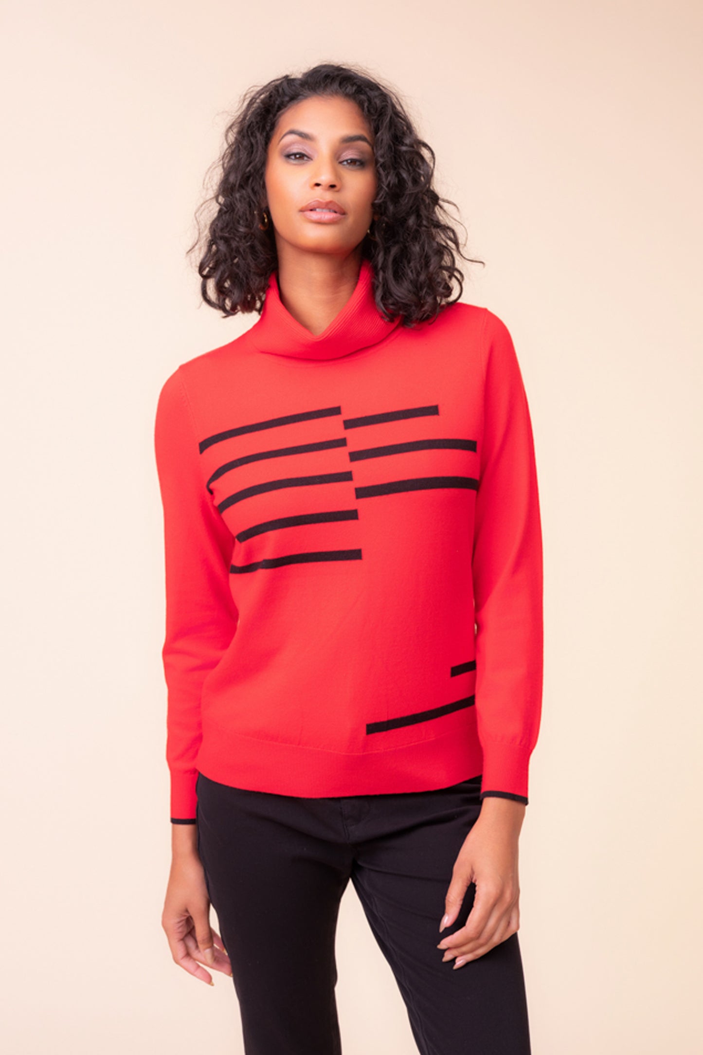 Alison Sheri Roll Neck Sweater Red A48043