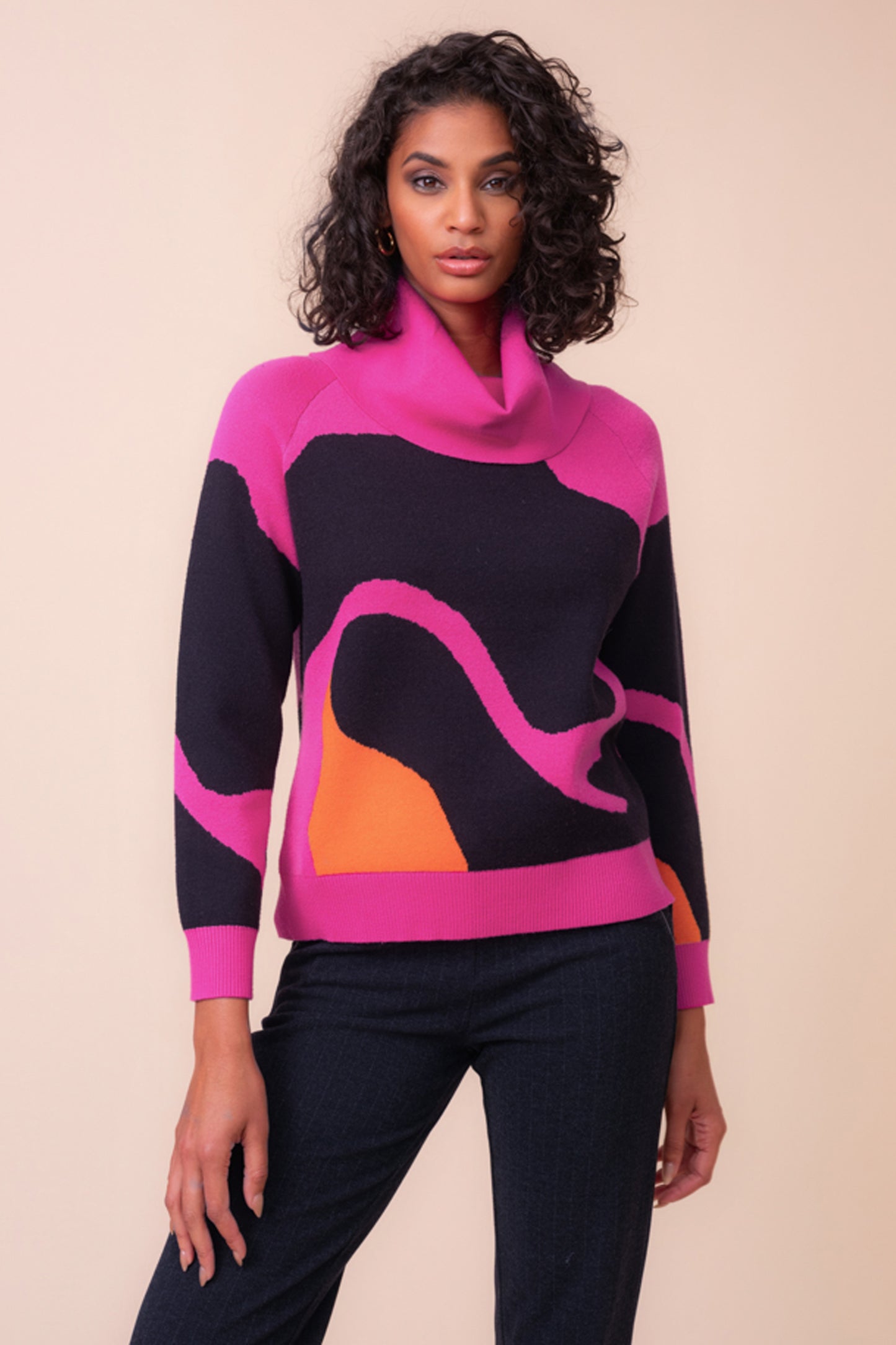 Alison Sheri Roll Neck Sweater Multi A48239