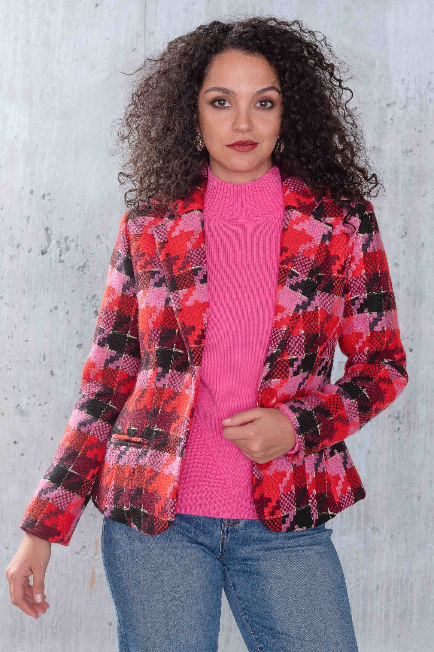 Alison Sheri Geometric Print Blazer Multi A44148