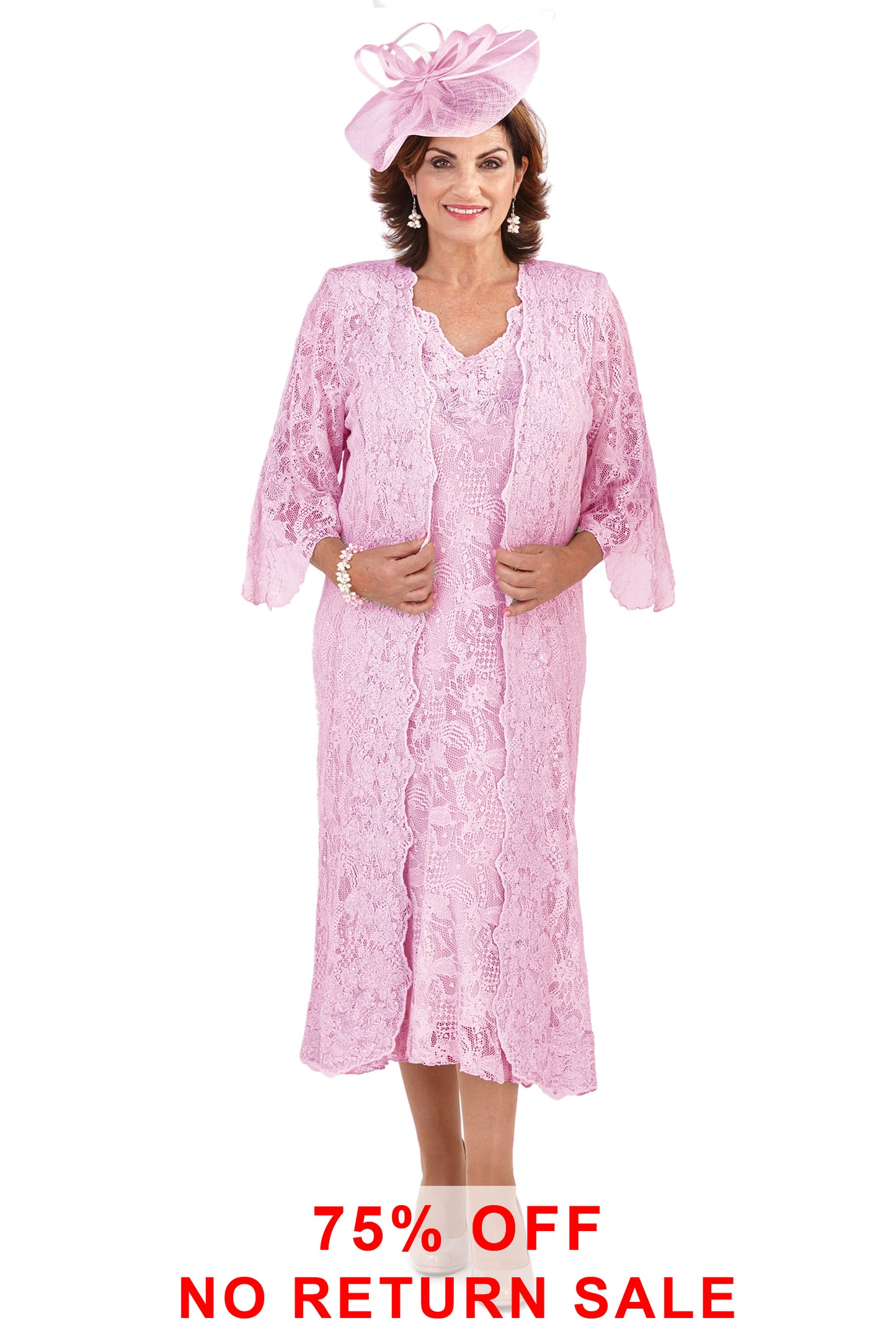 Ann Balon Carla Lace Detail 2 Piece Set Pink Carla