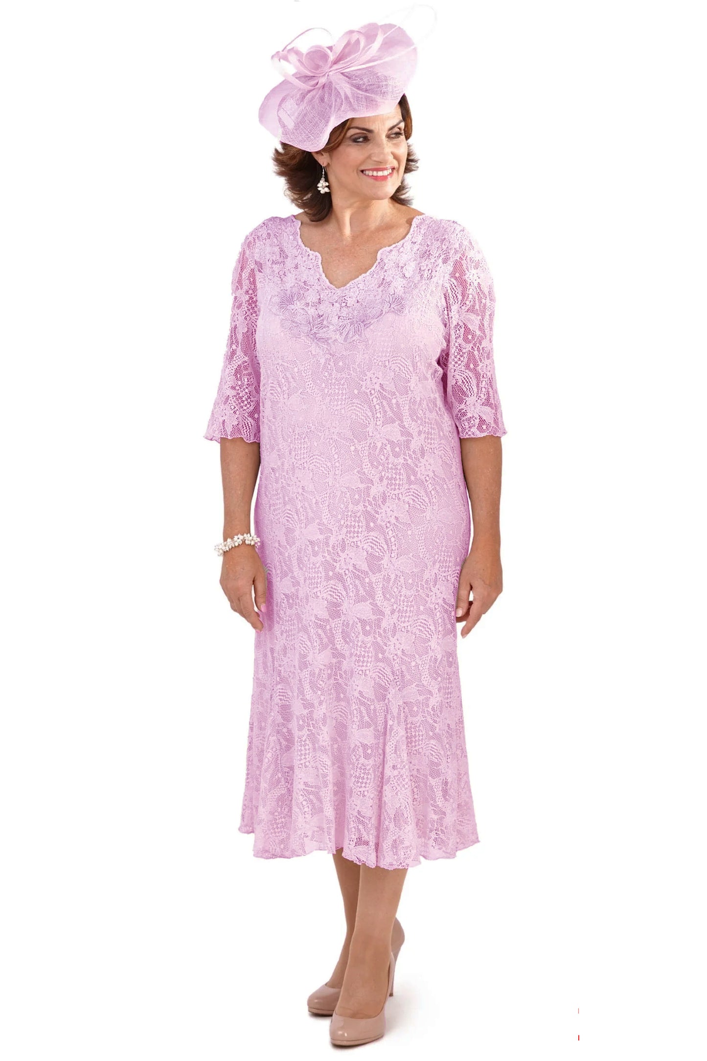 Ann Balon Carla Lace Detail 2 Piece Set Pink Carla