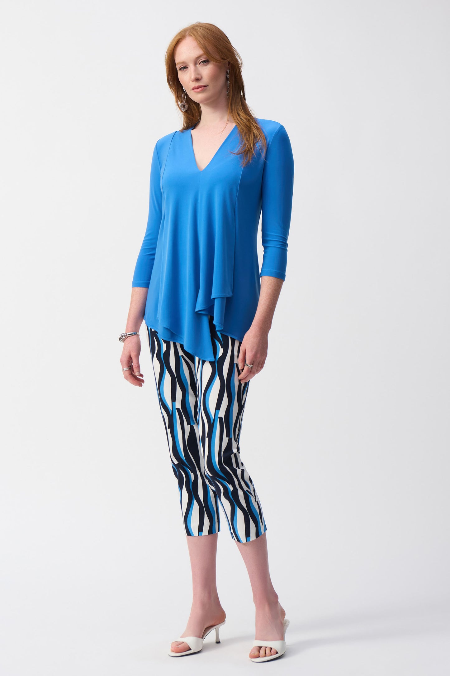 Joseph Ribkoff Asymmetric Tunic Coastal Blue 161066-4360