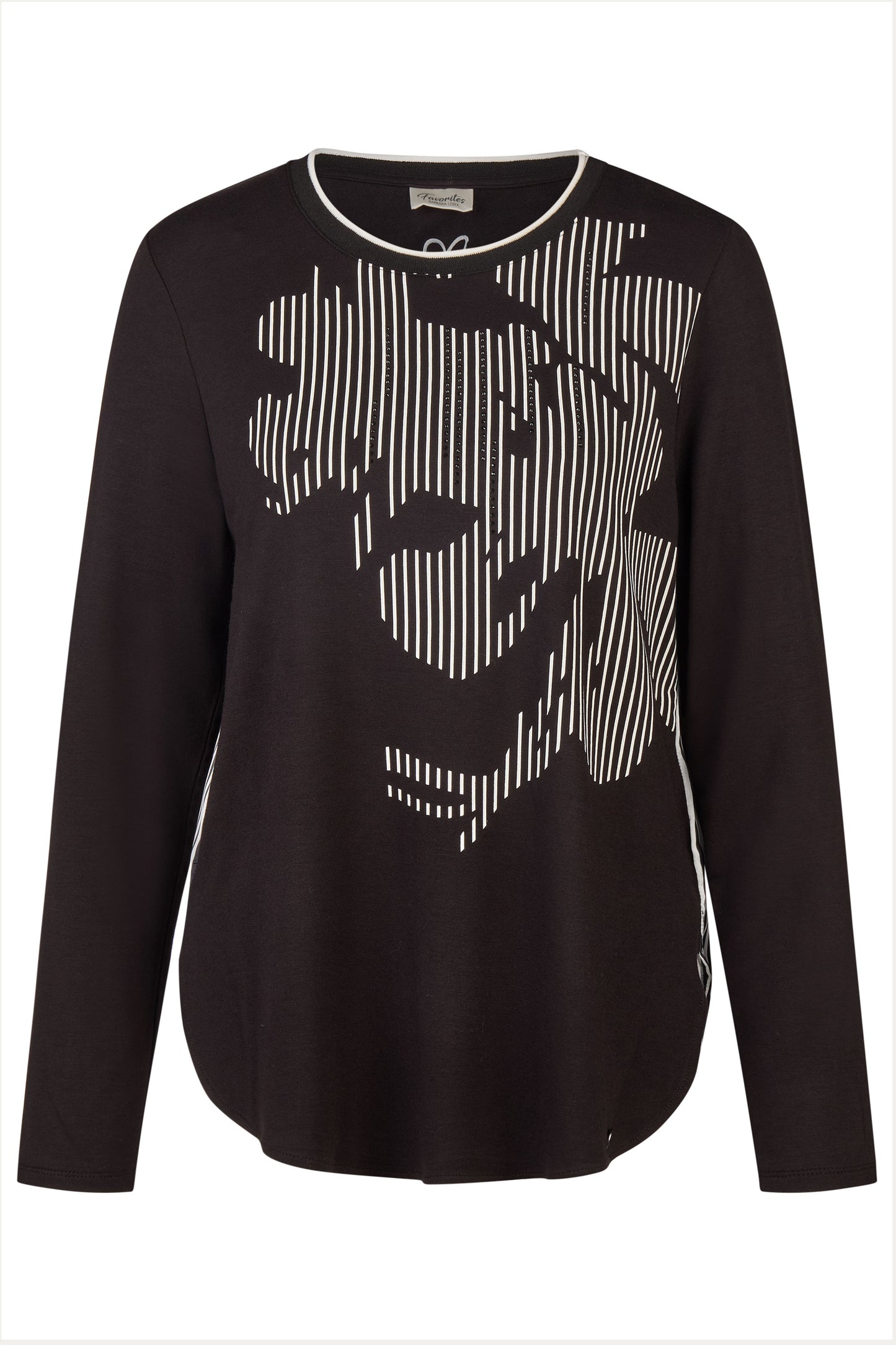 Barbara Lebek Striped Abstract Print Blouse - Black - 35620052-999
