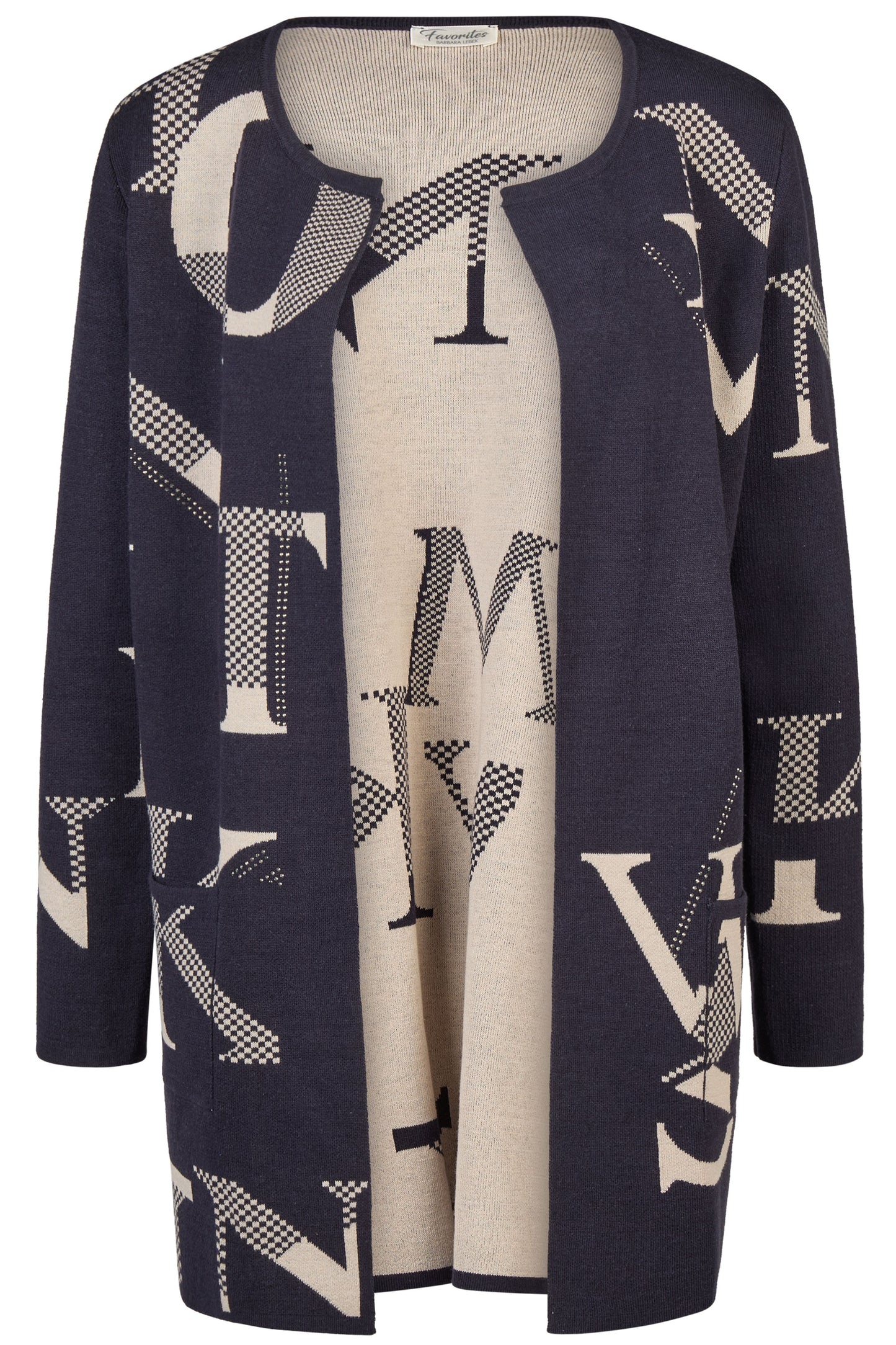 Barbara Lebek Letter Print Jacket Navy 36820052-870