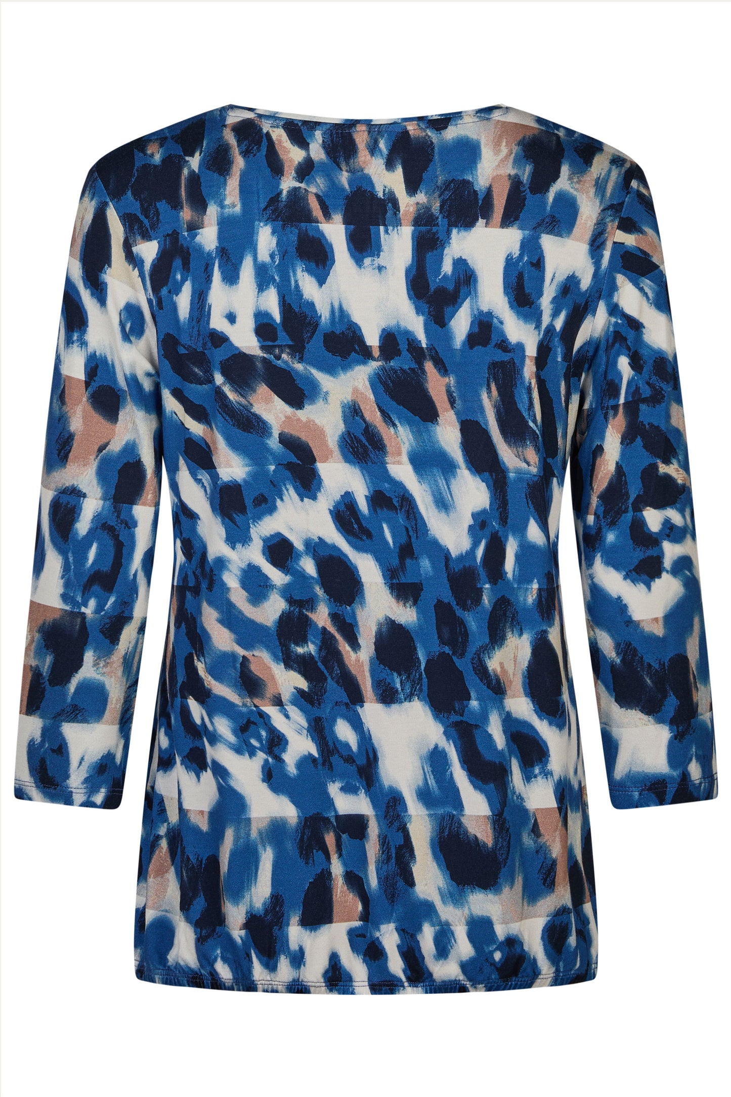 Barbara Lebek Animal Print Top - Ocean Blue - 41650052-824