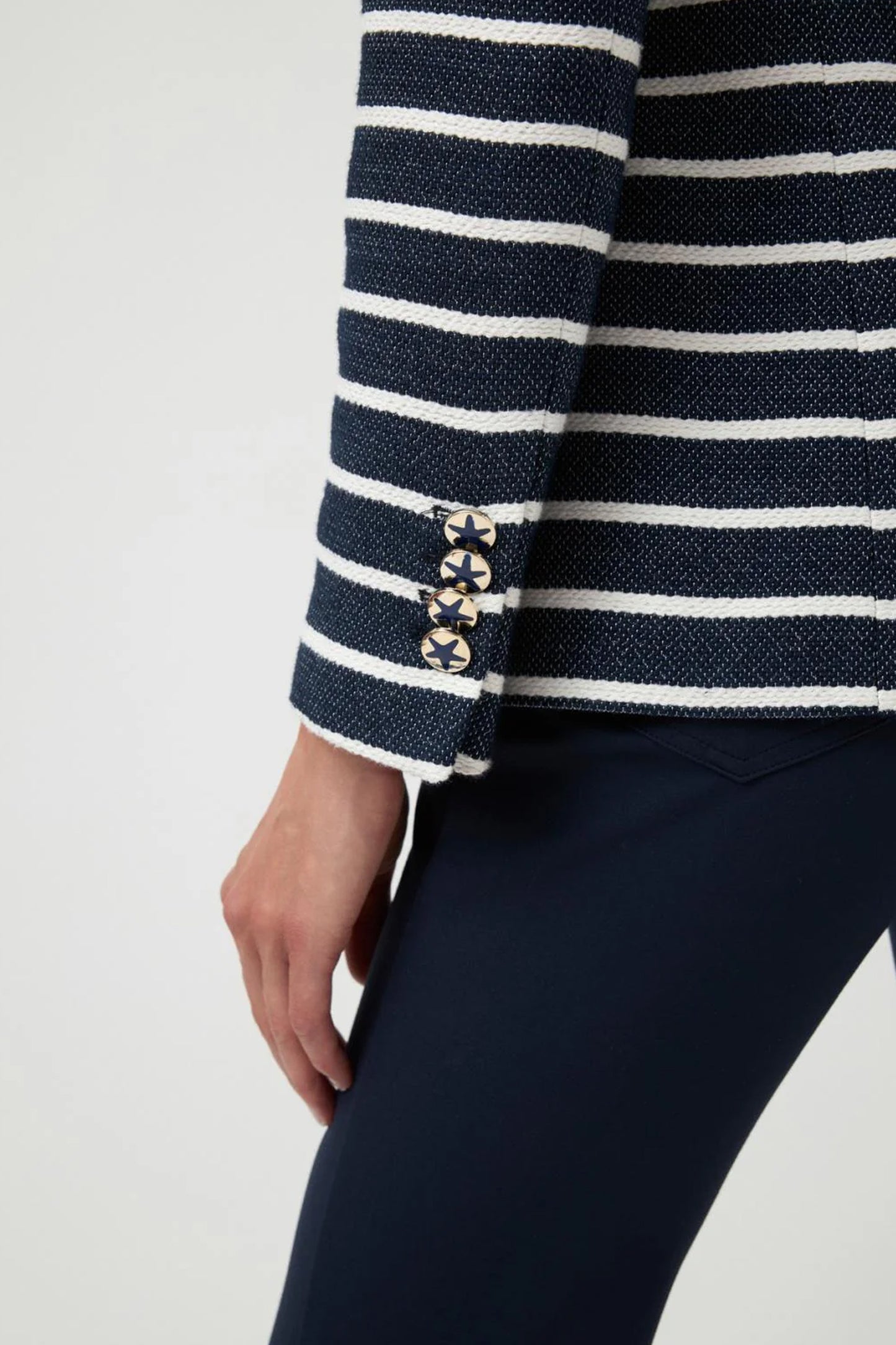 Bariloche Casares Slim Fitting Striped Blazer Navy/White Casares