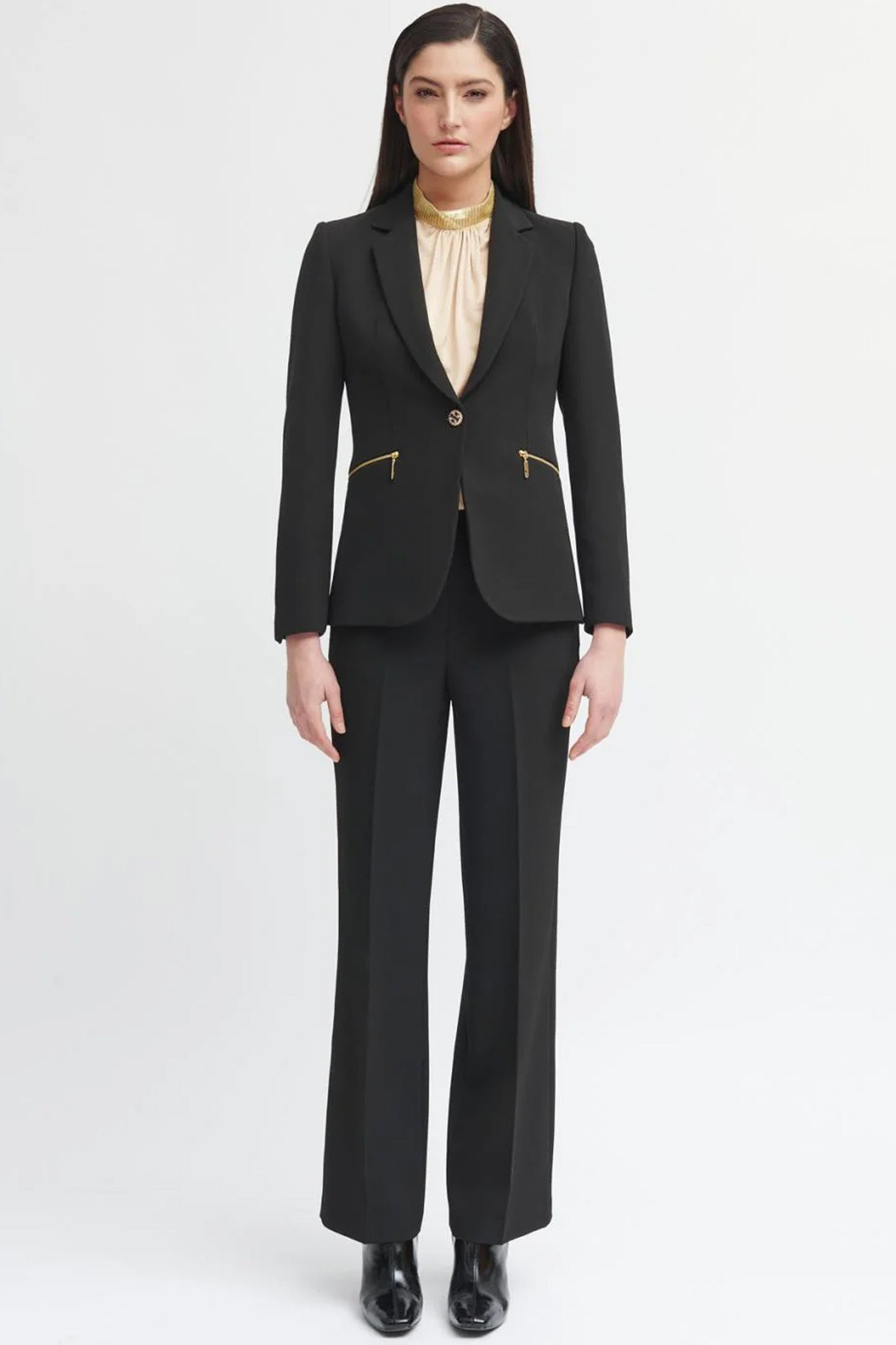 Bariloche Tailored Jewel Button Detail Tanya Blazer Black Tanya