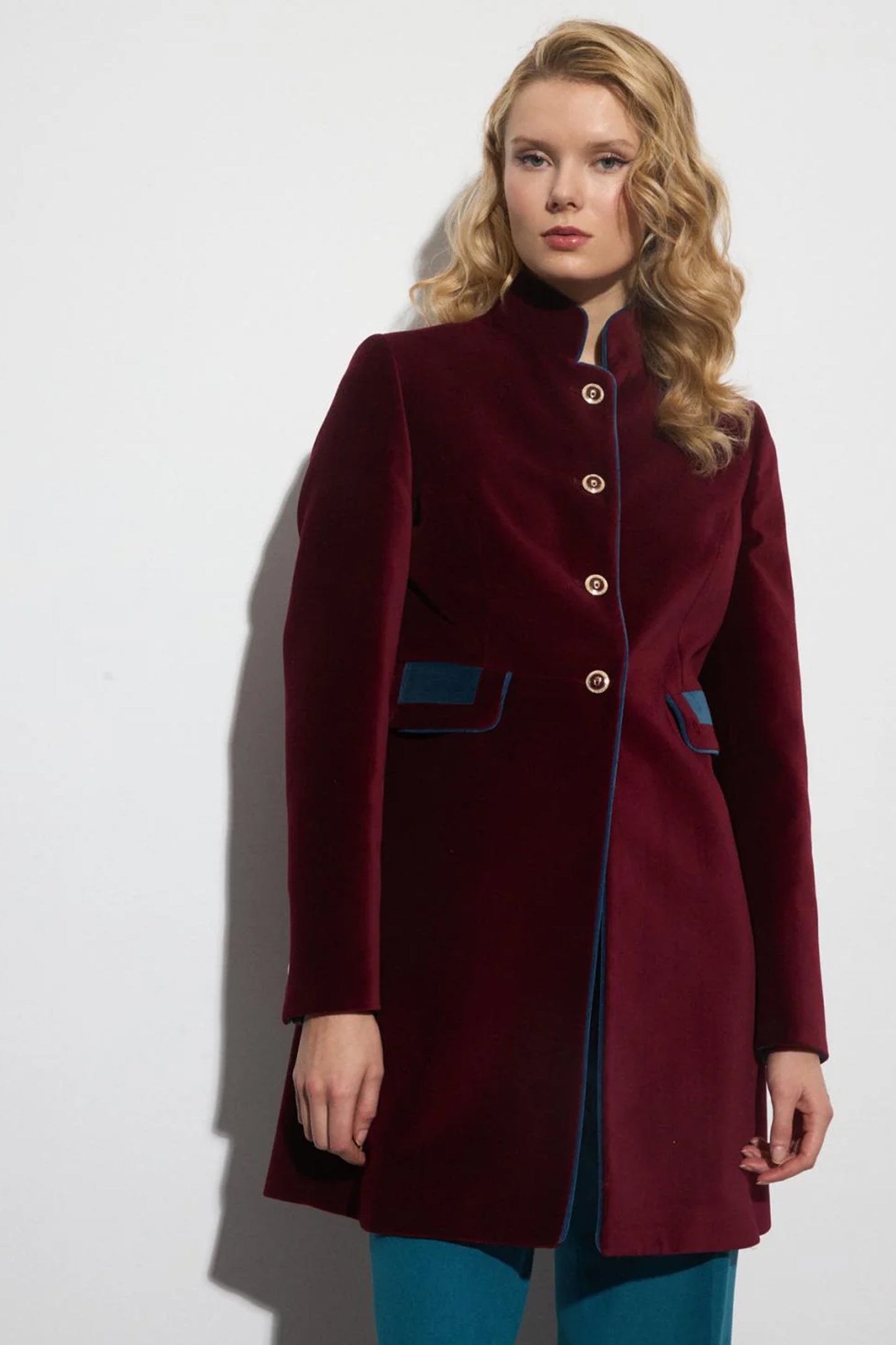 Bariloche Military Style Velvet Jacket Prune Carcesa/58
