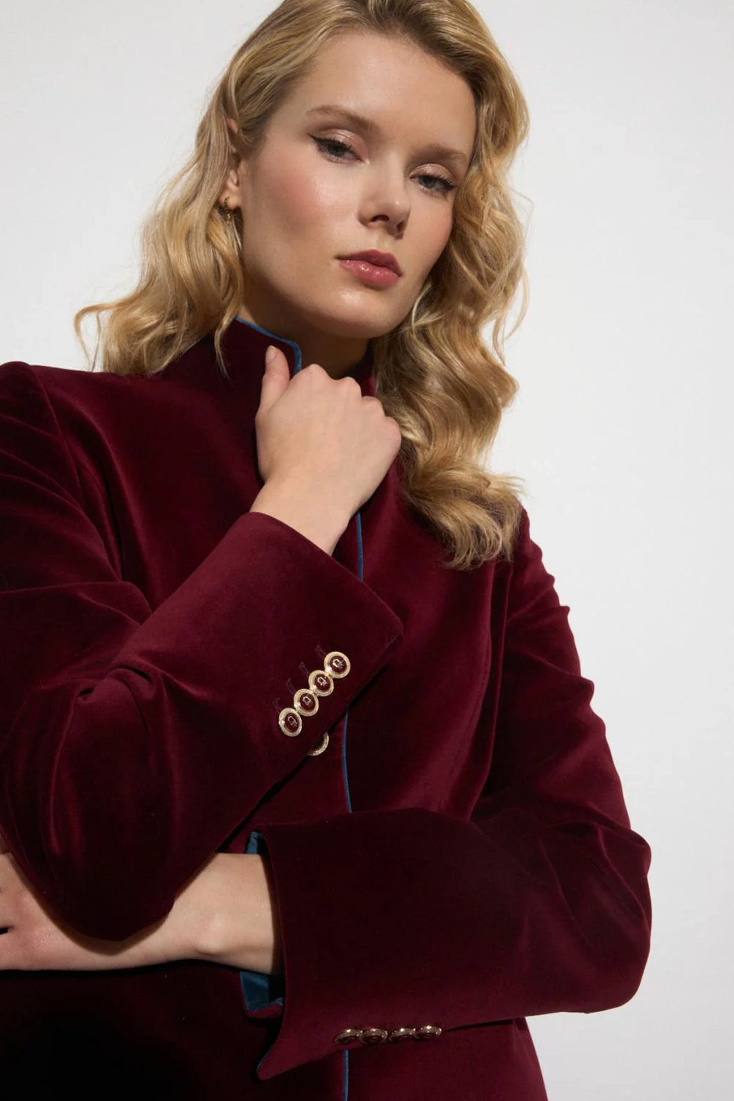 Bariloche Military Style Velvet Jacket Prune Carcesa/58