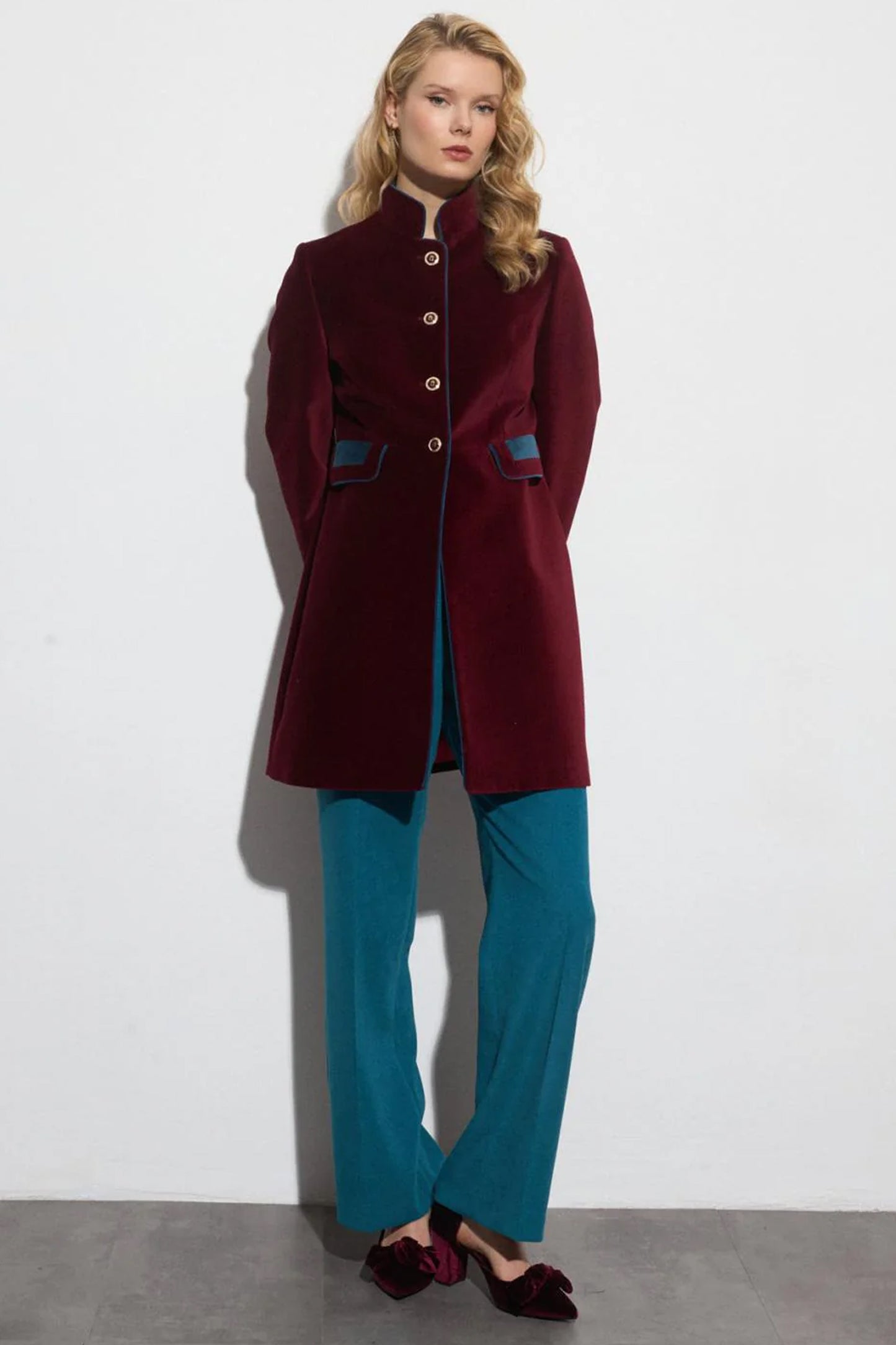 Bariloche Military Style Velvet Jacket Prune Carcesa/58