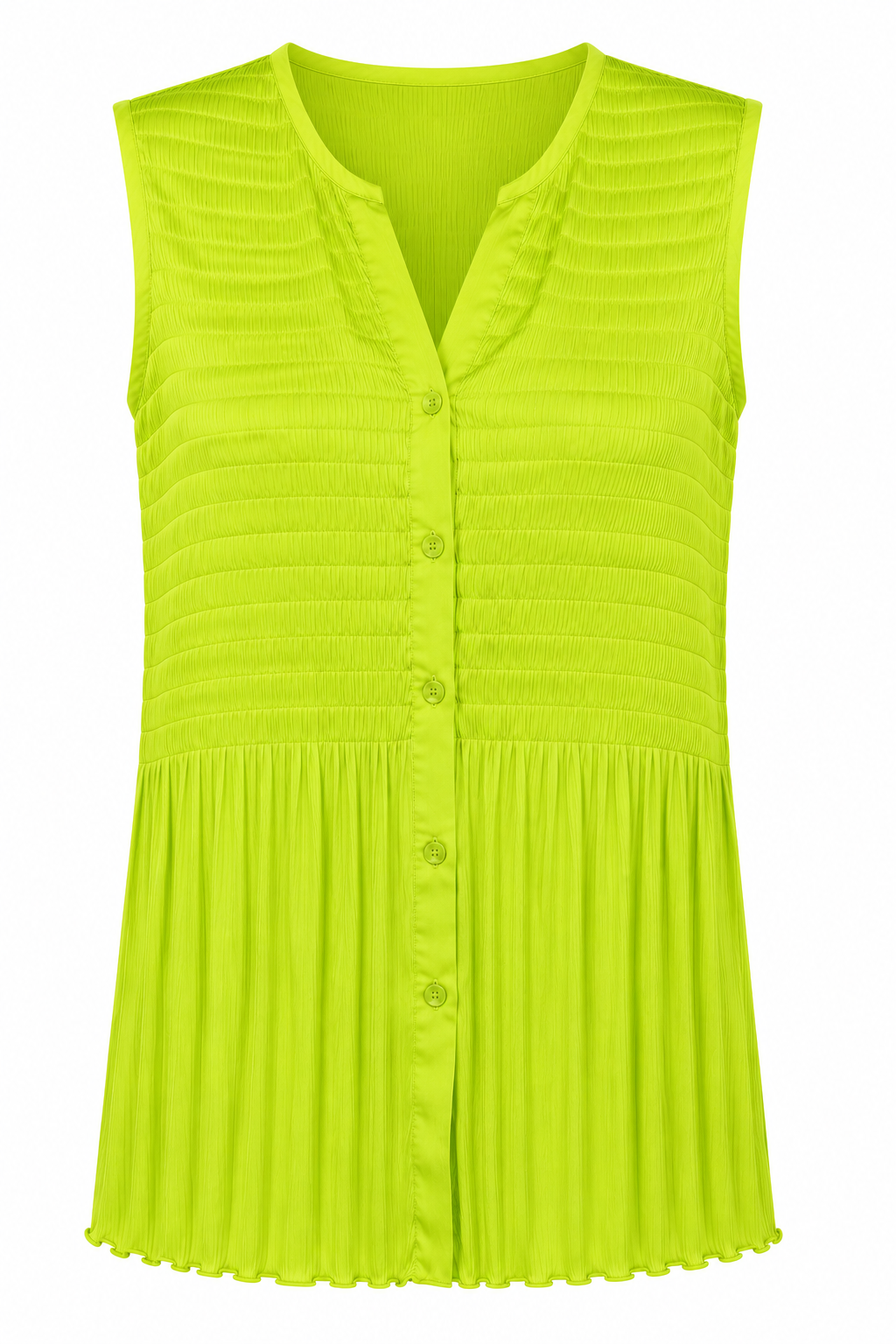 Tinta Pleat Detail Blouse Lime Xoana25