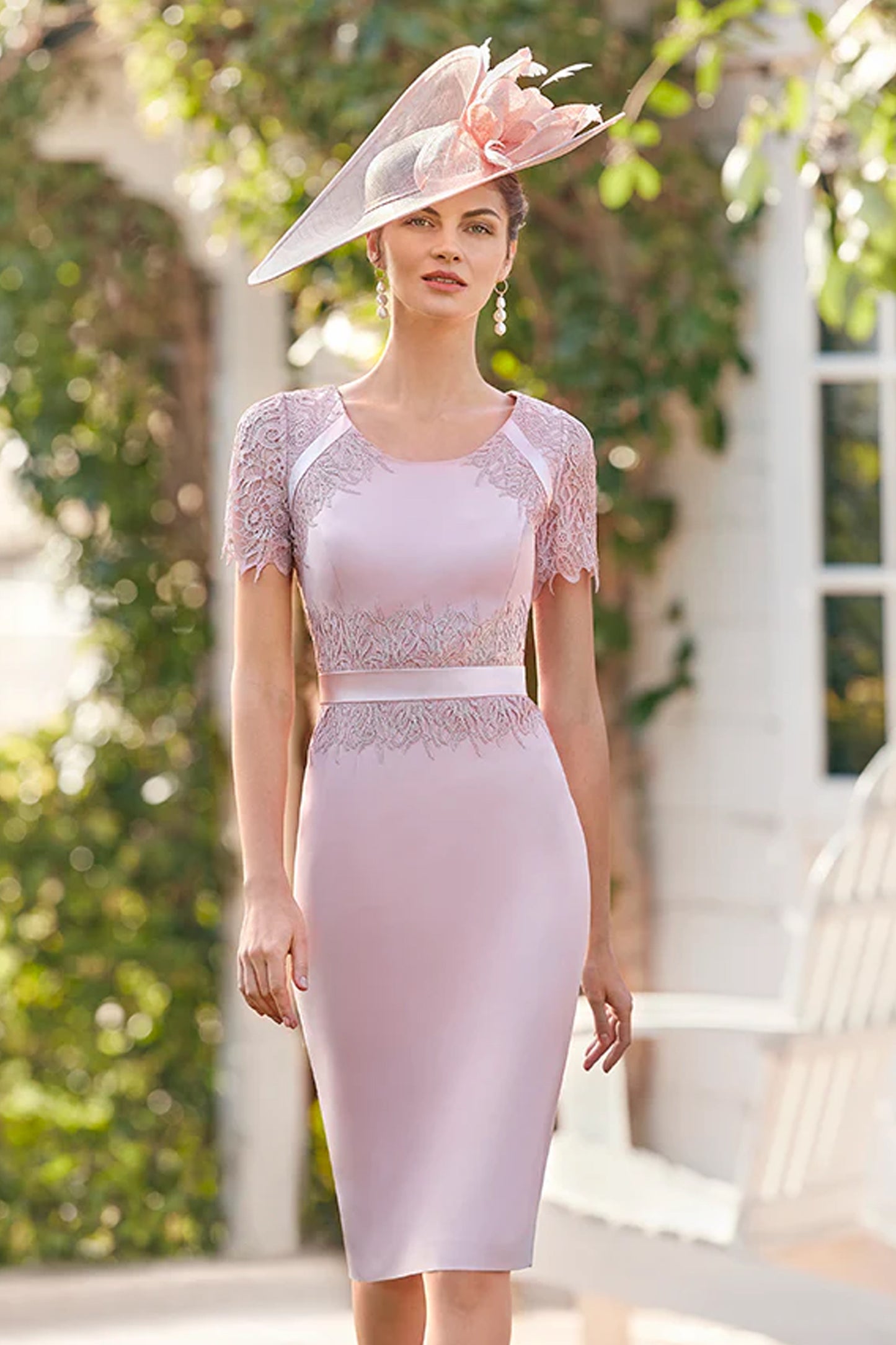 Couture Club Lace Detail Dress and Coat Pink 5G244
