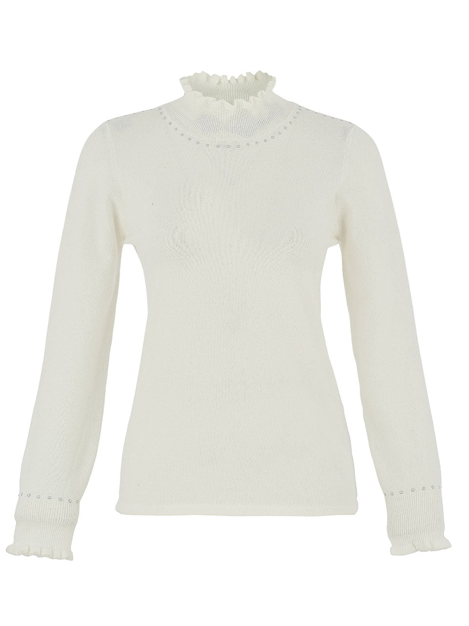 Dolcezza Stud & Frill Detail Sweater Off White 75309