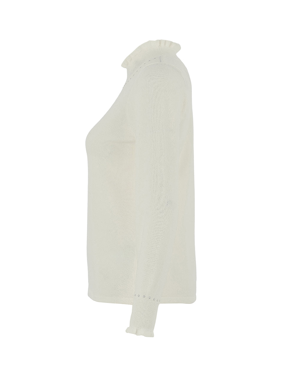 Dolcezza Stud & Frill Detail Sweater Off White 75309