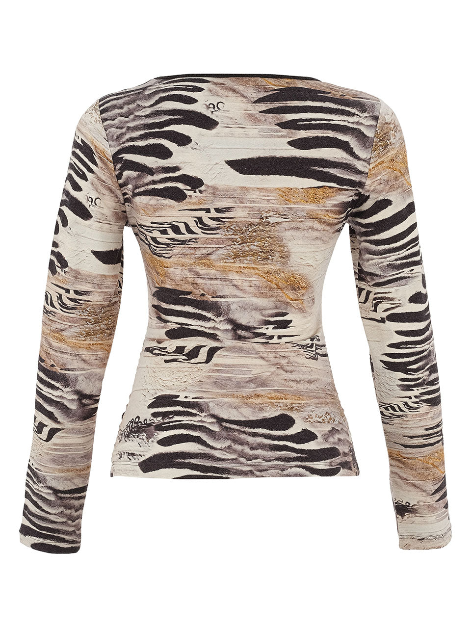 Dolcezza "Unbalanced" Animal Print Top Black/Brown 75680