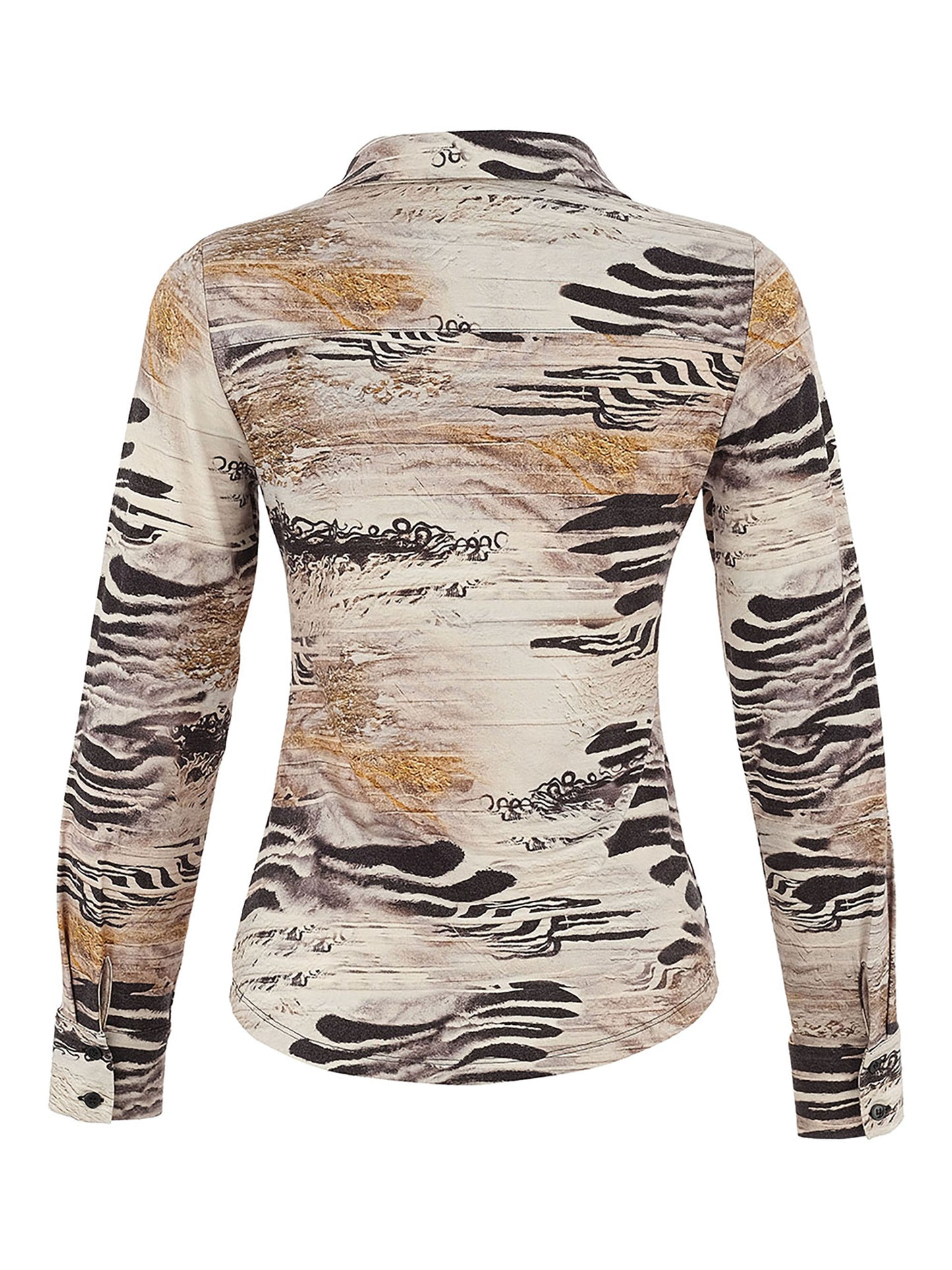 Dolcezza "Unbalanced" Animal Print Shirt Black 75683