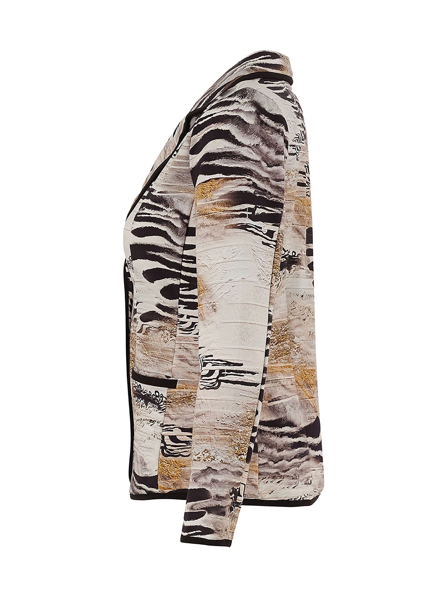 Dolcezza "Unbalanced" Animal Print Jacket Black 75689