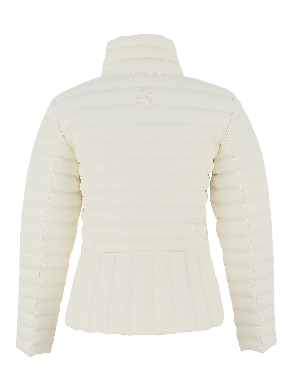 Dolcezza Quilted Asymmetric Zip Detail Jacket Off White 75810
