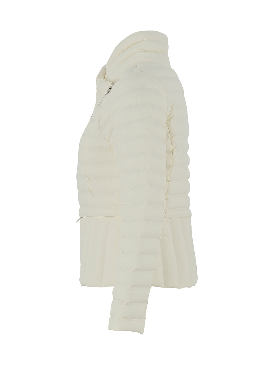 Dolcezza Quilted Asymmetric Zip Detail Jacket Off White 75810