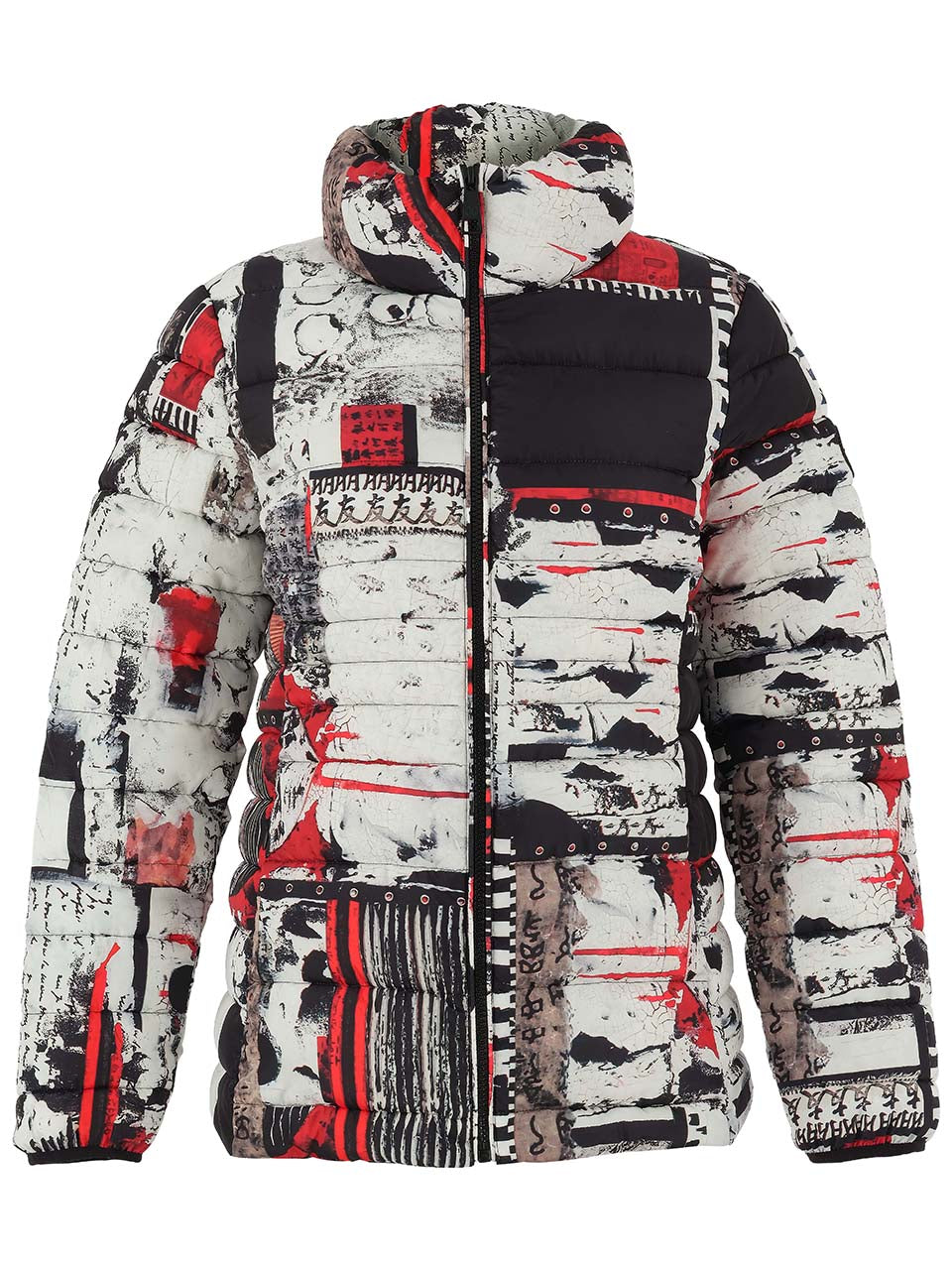 Dolcezza "Bookworn" Print Quilted Jacket Red/Black 75836