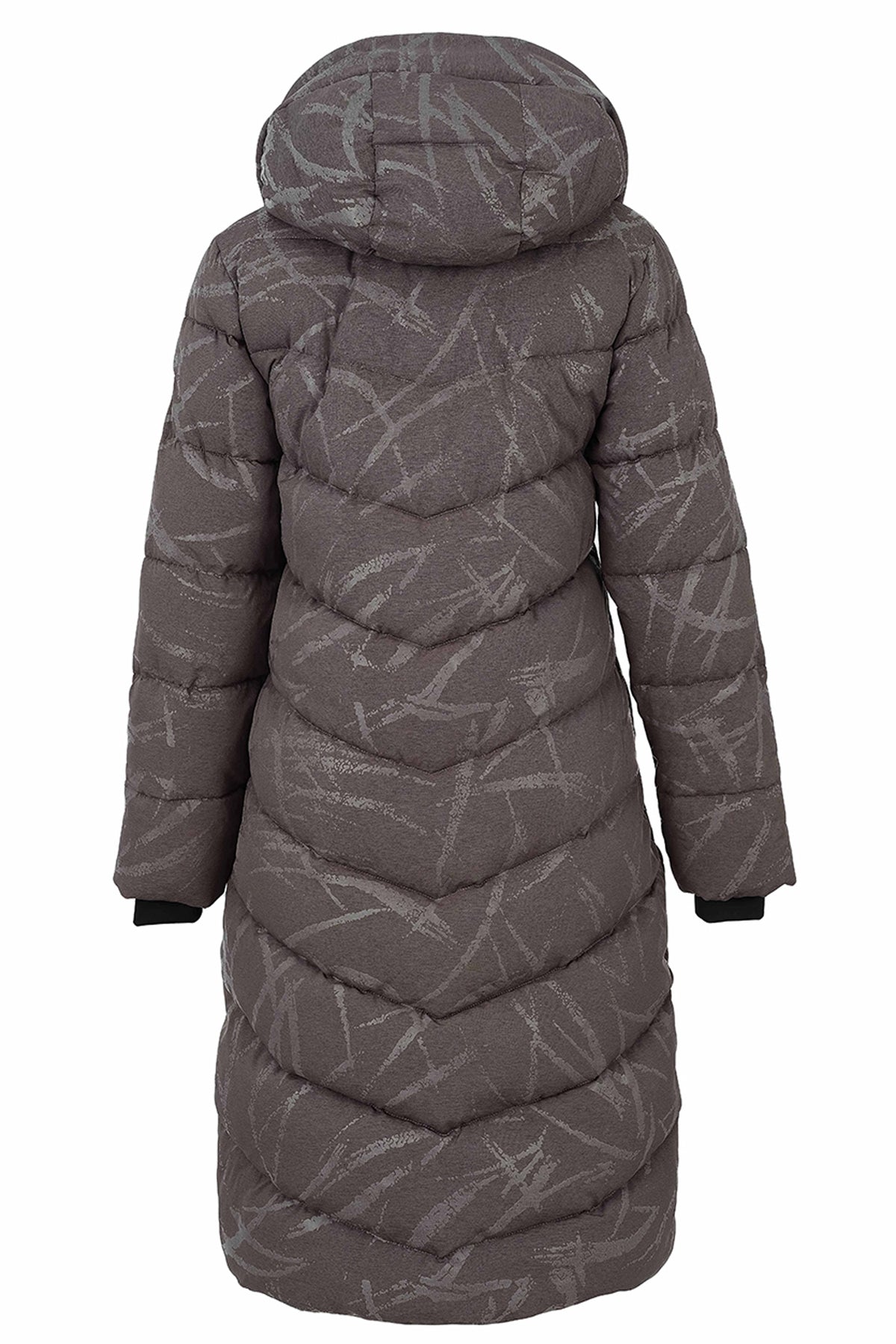 Dolcezza Printed Longline Jacket Charcoal 76809