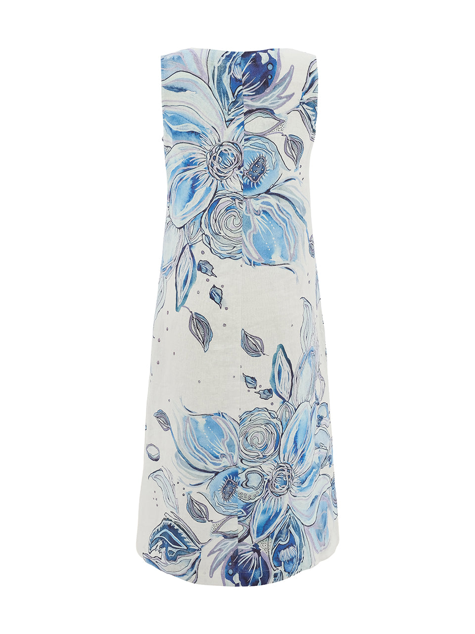 Dolcezza "Blue Flowers" by Amy Tieman Linen Dress 26654