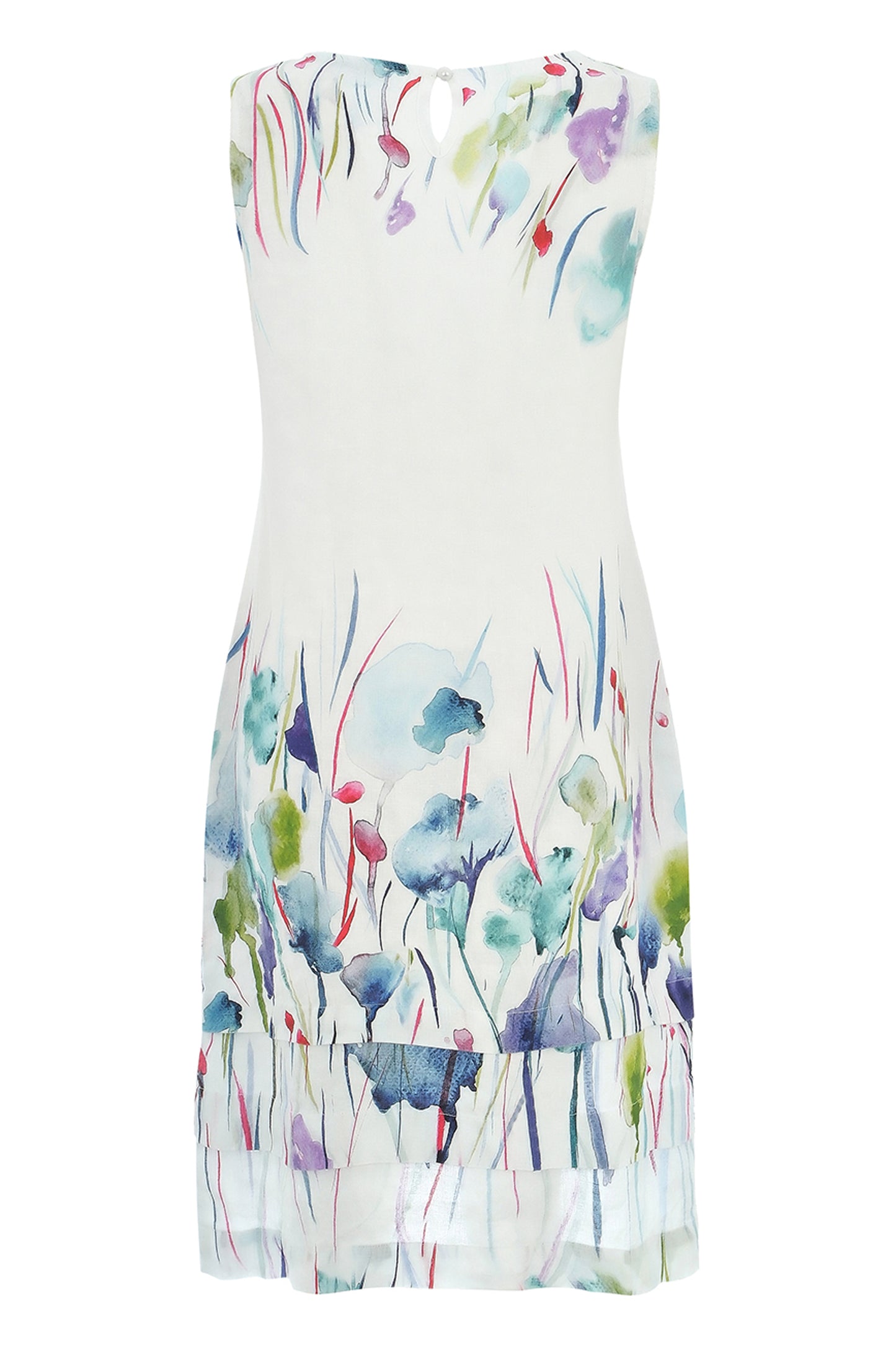 Dolcezza "Misty Blossom" By Majella LeBlanc Floral Linen Dress Multi 25782