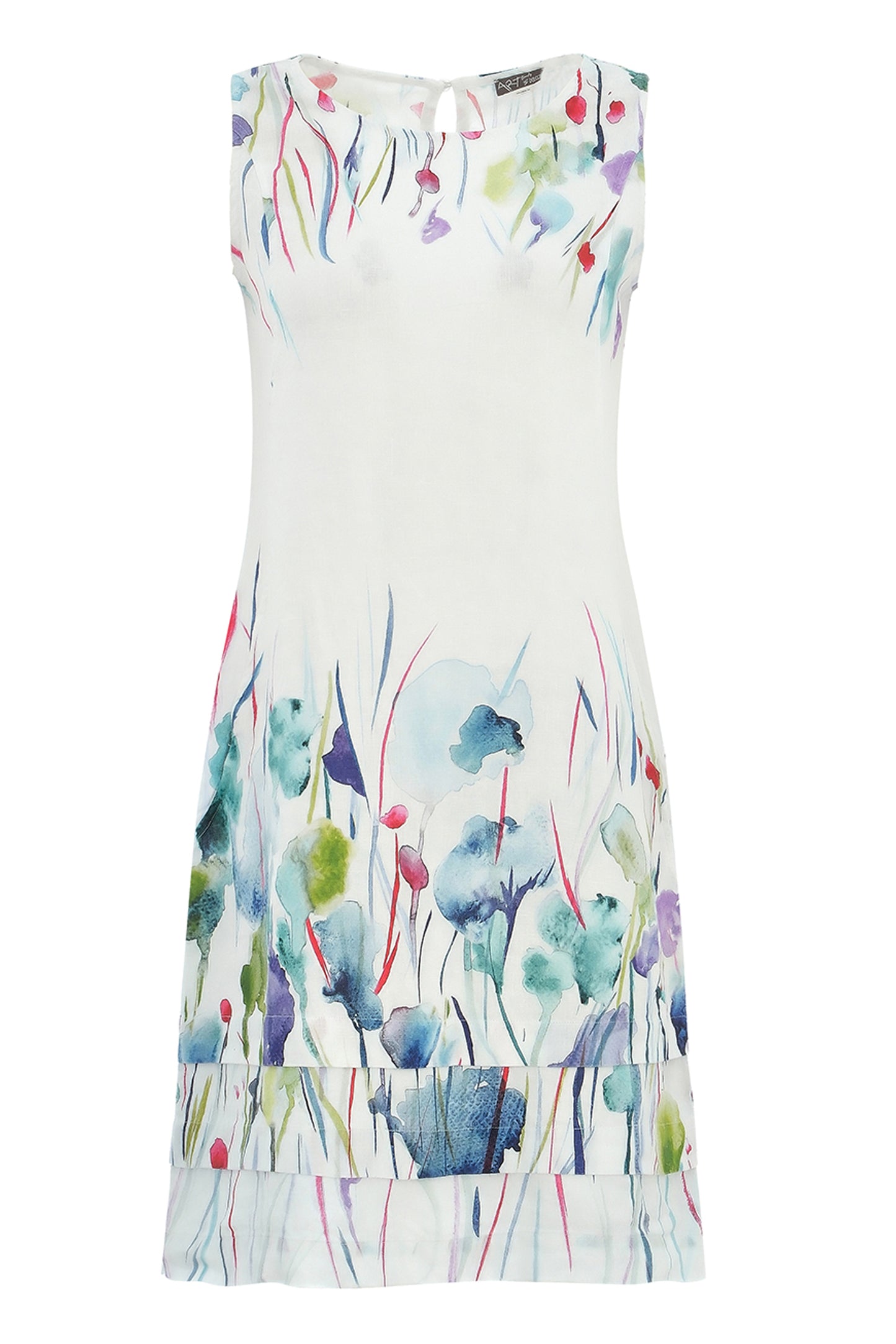 Dolcezza "Misty Blossom" By Majella LeBlanc Floral Linen Dress Multi 25782