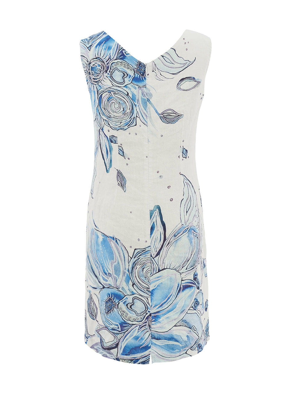 Dolcezza "Blue Flowers by Amy Tieman" Linen Dress 26653