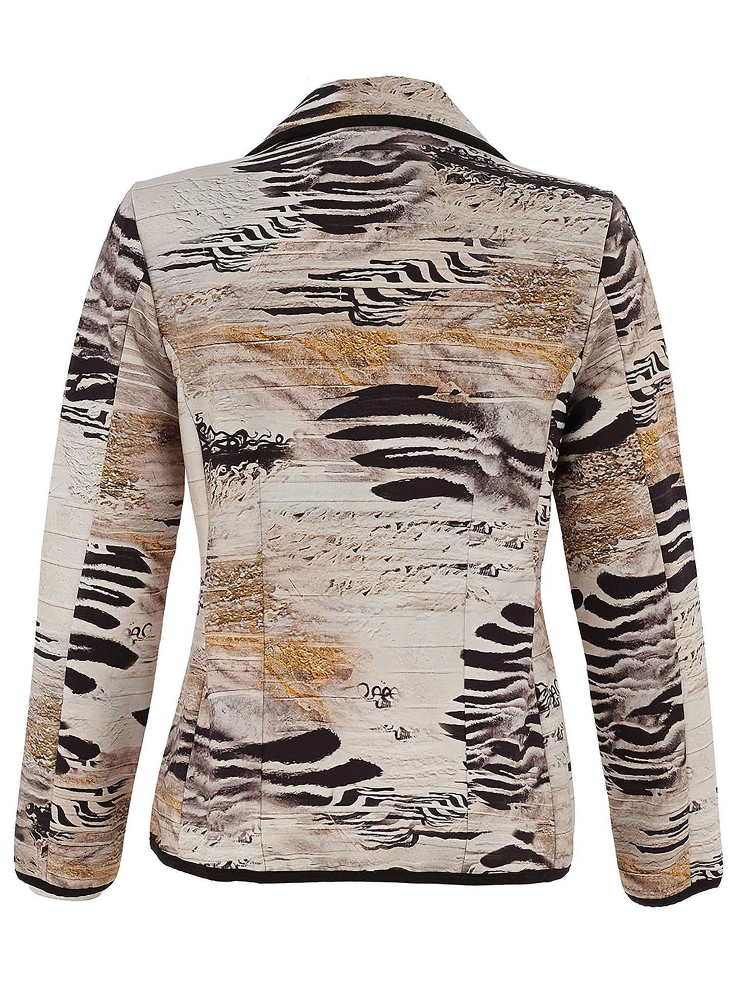 Dolcezza "Unbalanced" Animal Print Jacket Black 75687