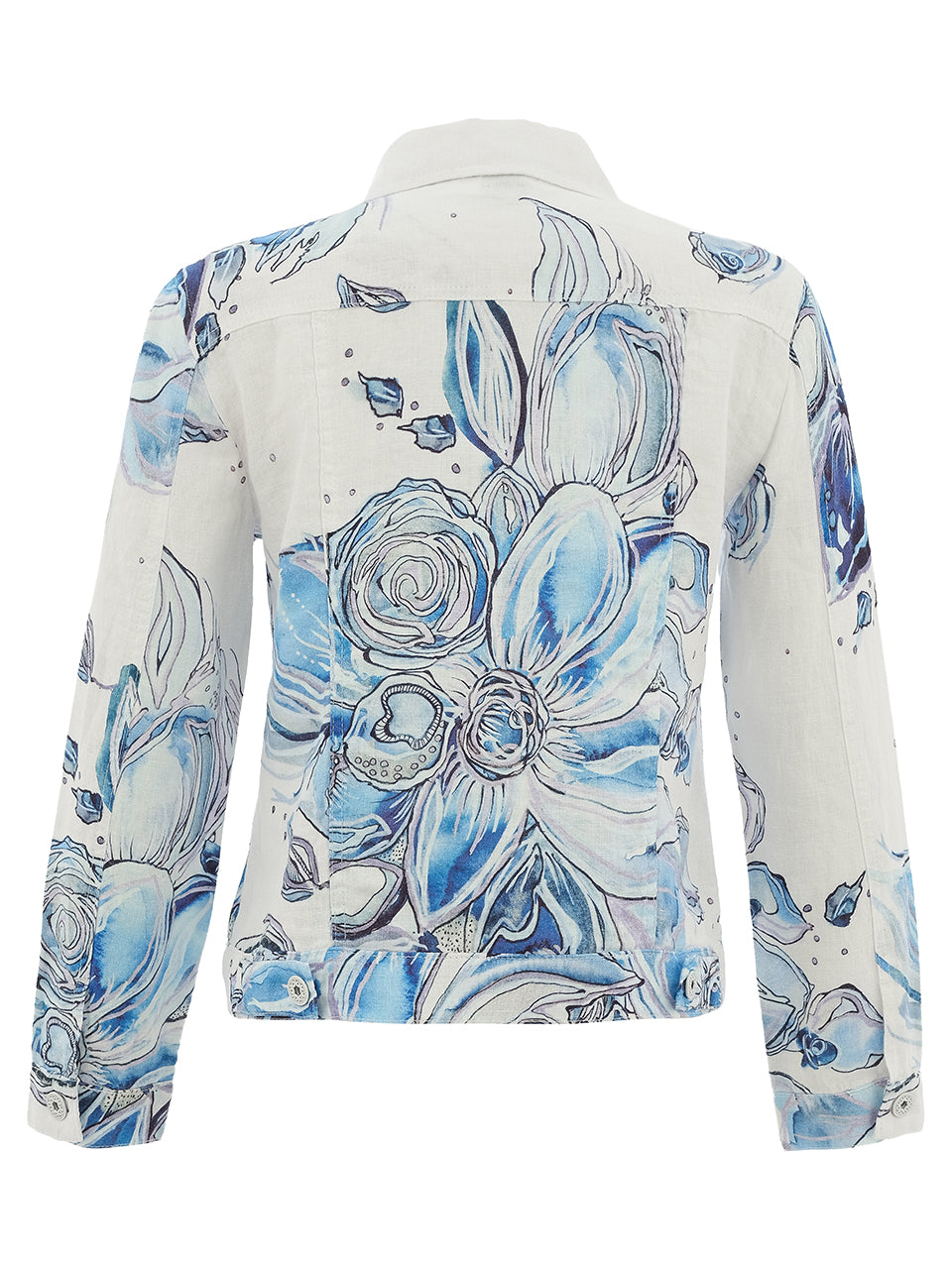 Dolcezza "Blue Flowers" by Amy Tieman Linen Jacket 26657