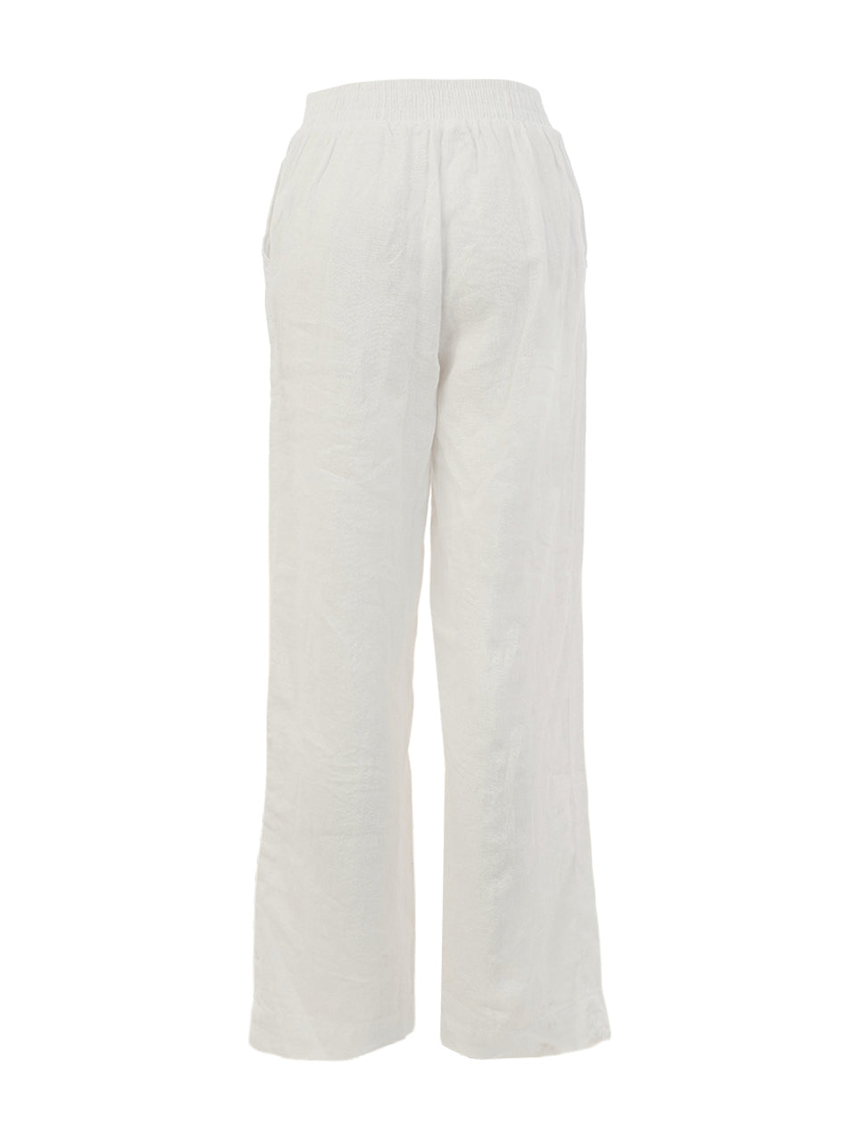 Dolcezza Wide Leg Linen Trousers White 26225