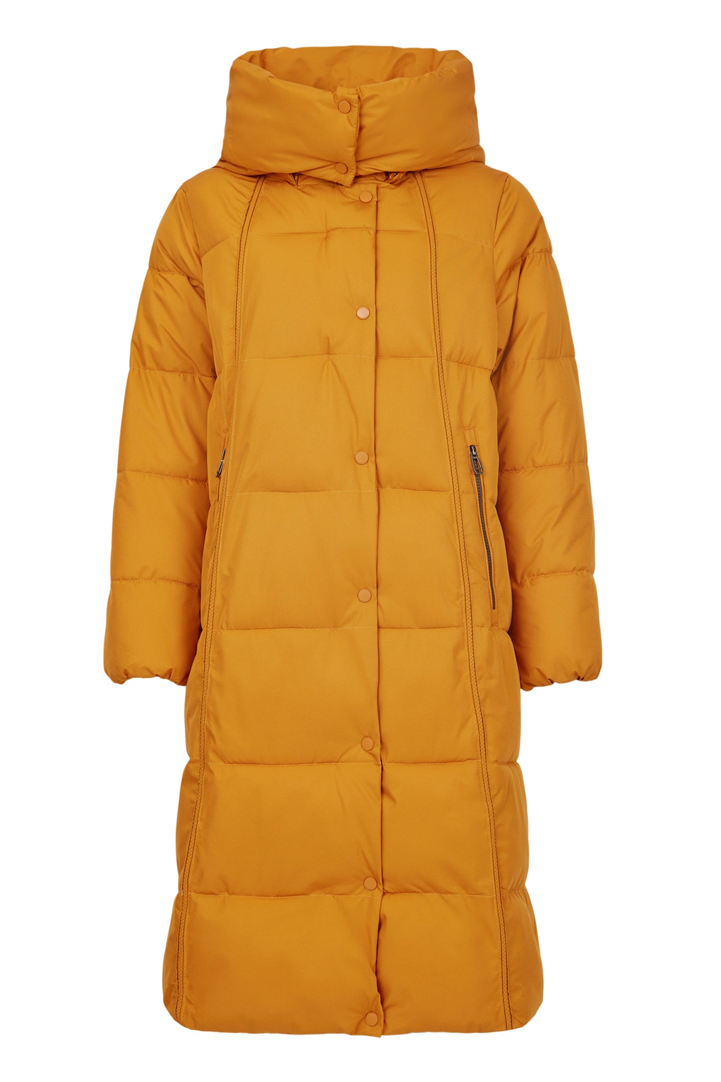 Frandsen Quilted Longline Coat Mustard 306-620-28
