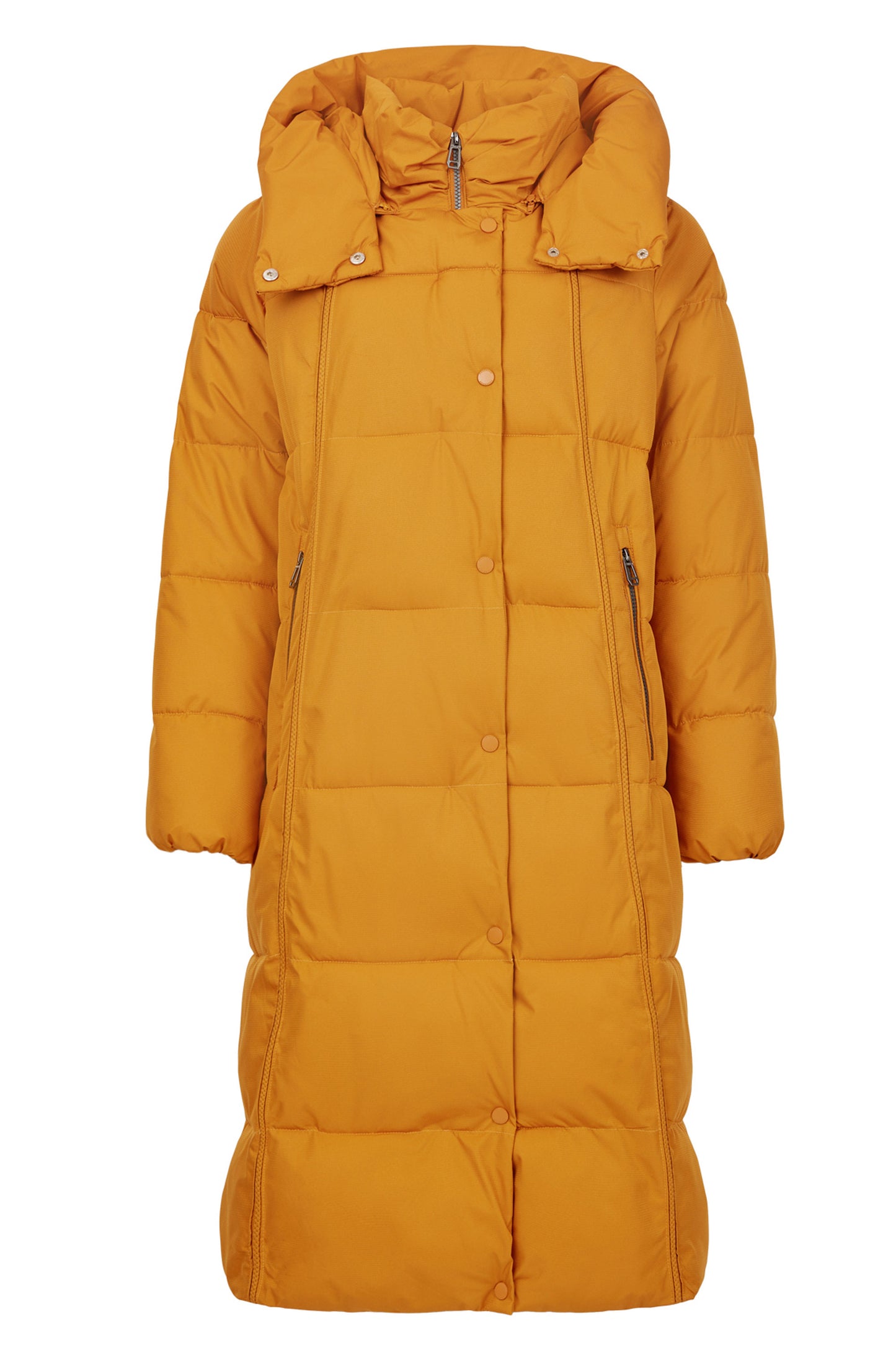 Frandsen Quilted Longline Coat Mustard 306-620-28