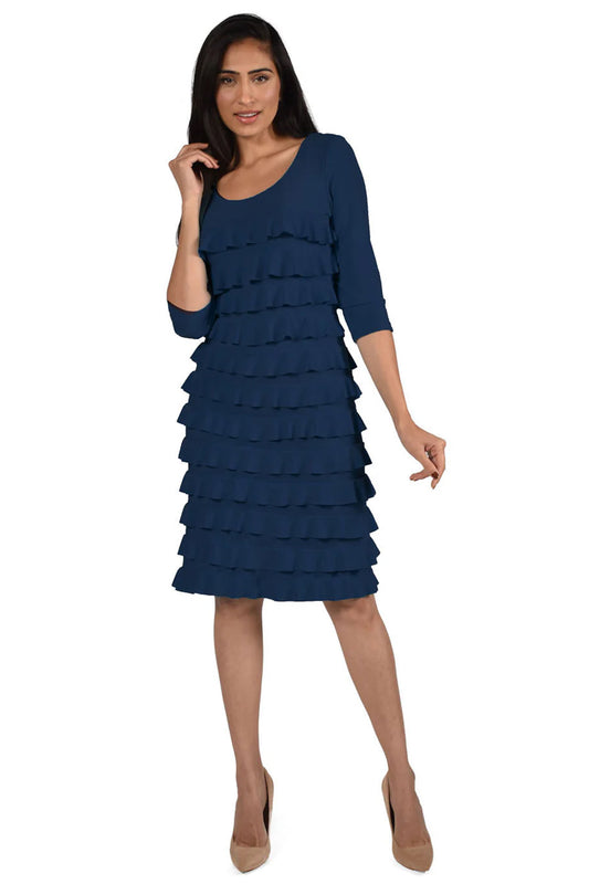 Frank Lyman Ra-Ra Ruffle Dress Midnight 034