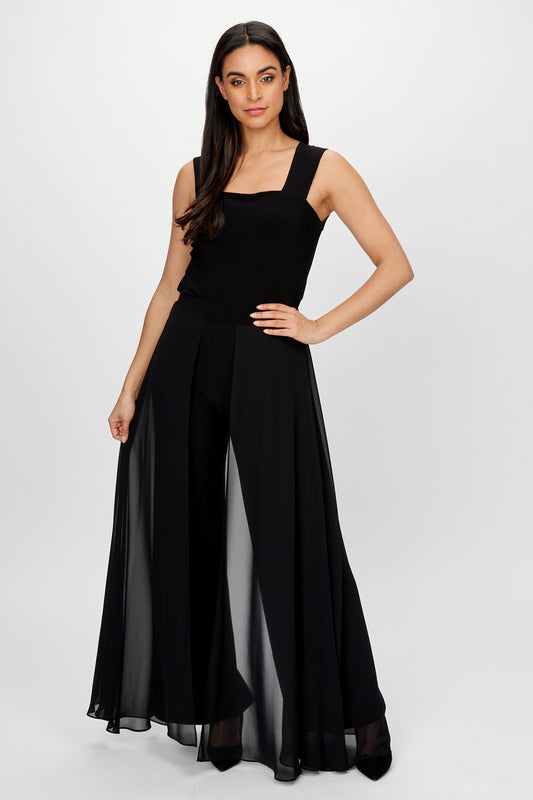 Frank Lyman Georgette Panel Pants Black 198256