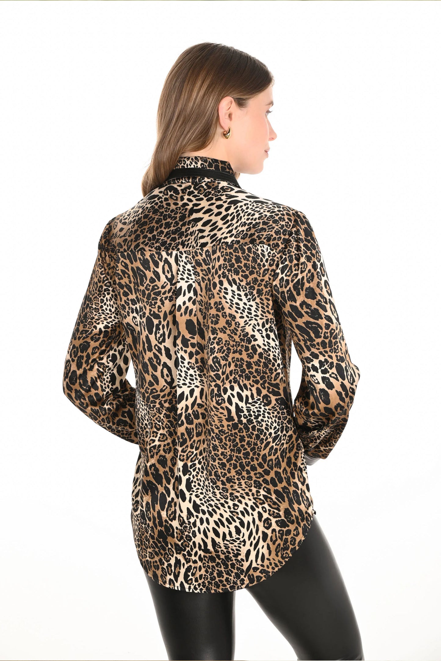 Frank Lyman Leopard Print Blouse Brown/Black 253782