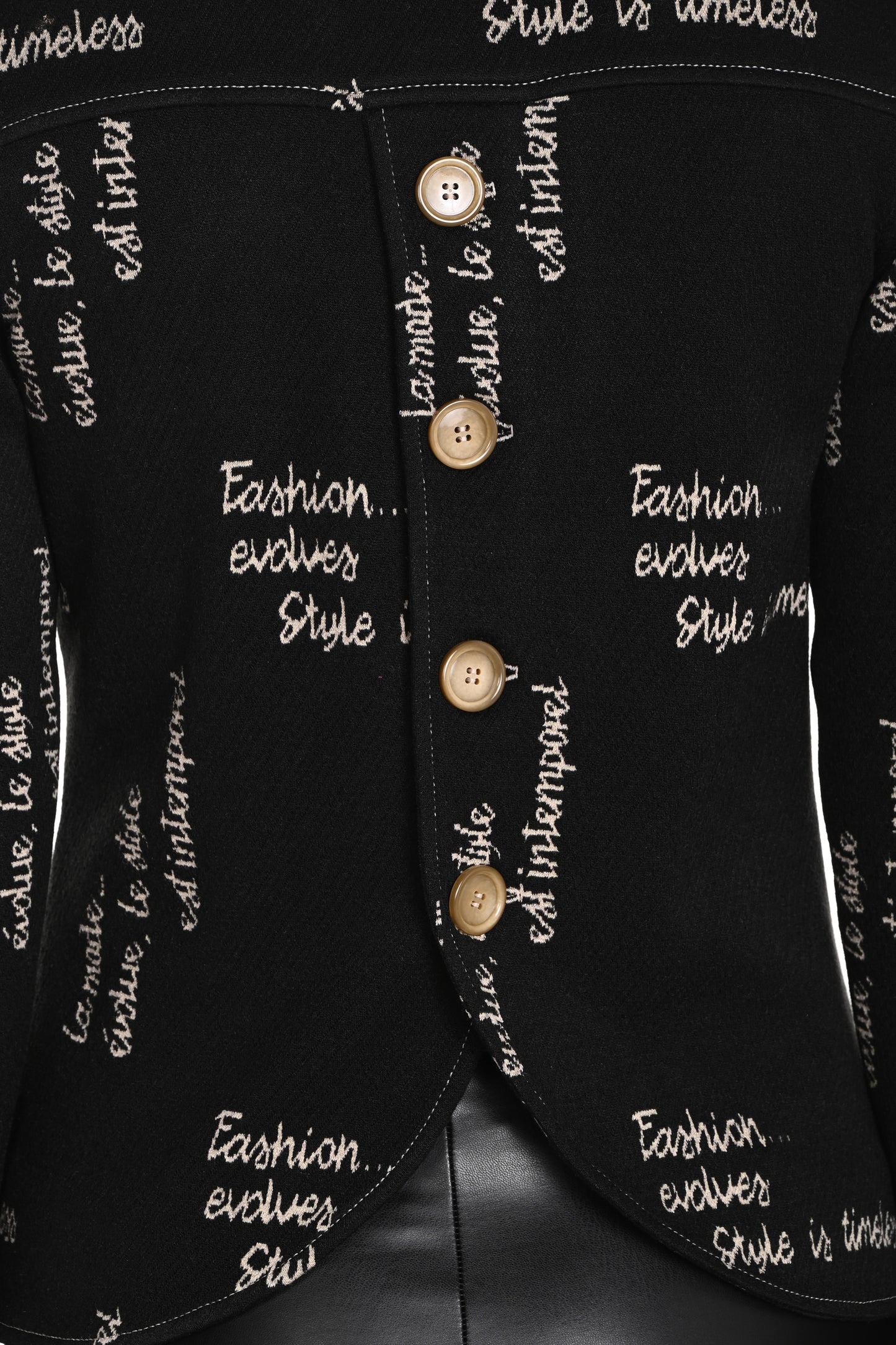 Frank Lyman Back Button Detail Jacket Black/Beige 243393