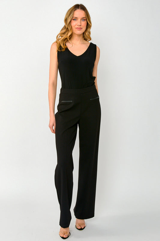 Frank Lyman Pocket Detail Wide Leg Trousers Black 243340-100