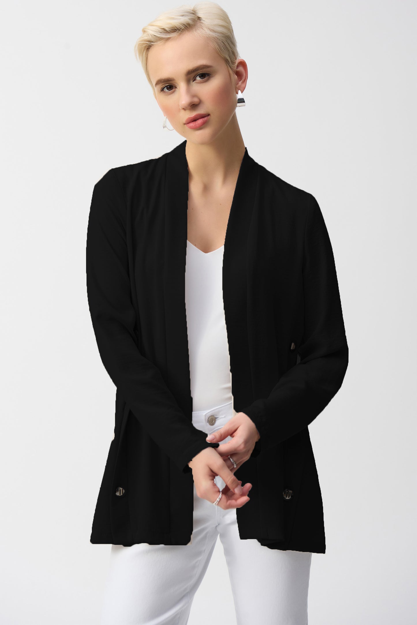 Joseph Ribkoff Gauze Straight Cover-up Black 251025-11