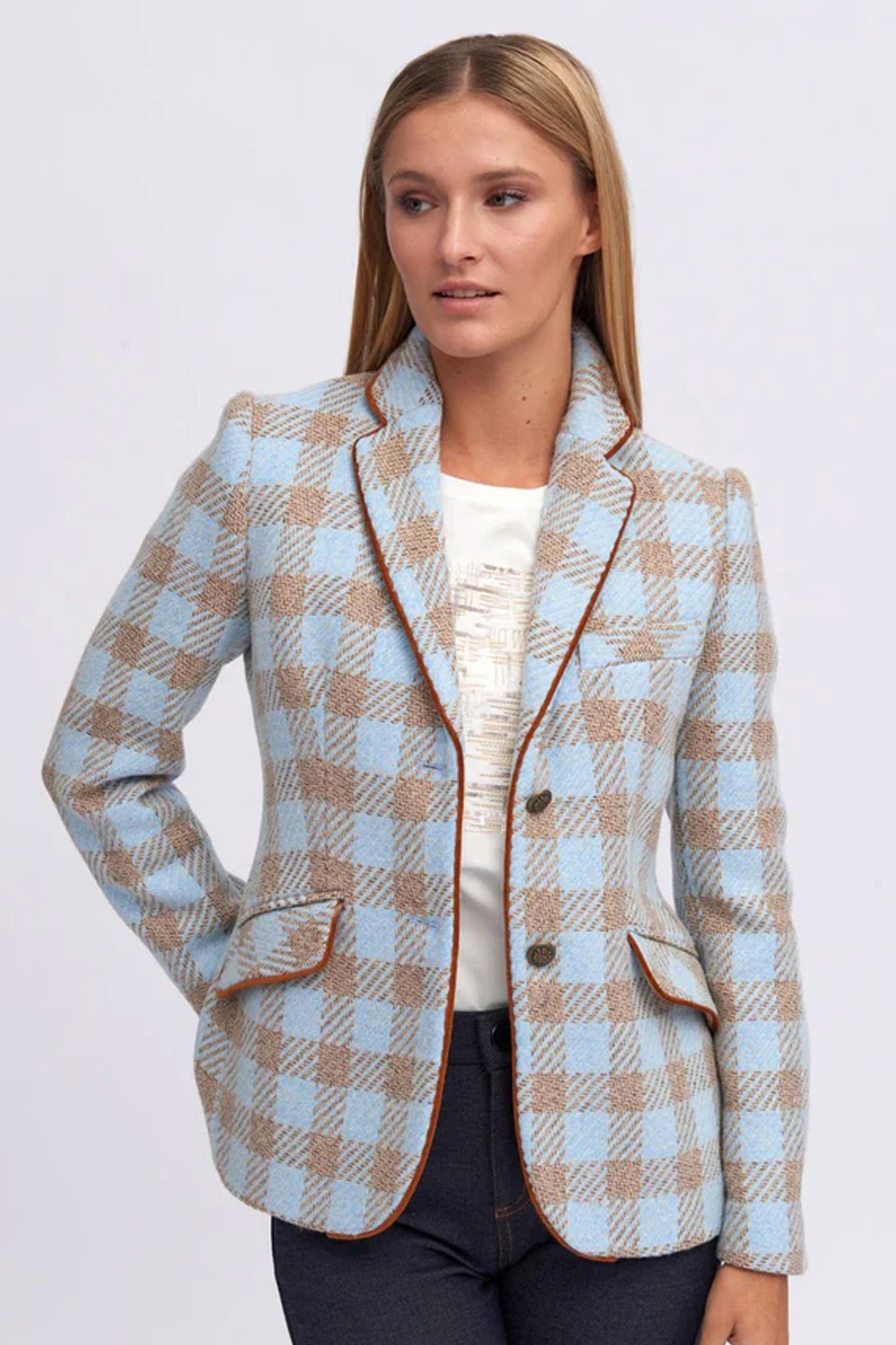 Bariloche Checked Golmayo Jacket Sky Blue Golmayo
